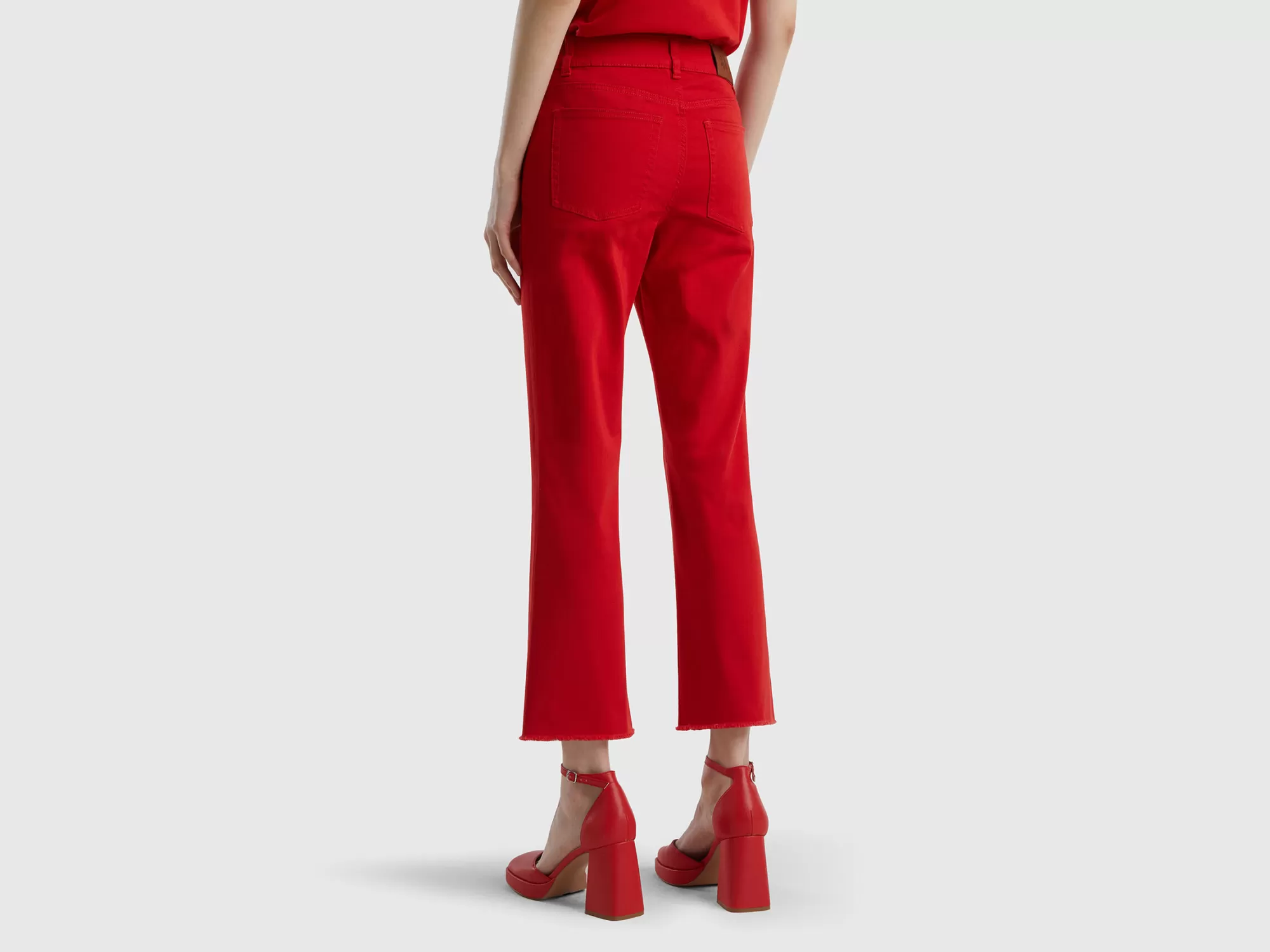 Benetton Pantalon Cropped Con Cinco Bolsillos-Mujer Pantalones Y Chinos