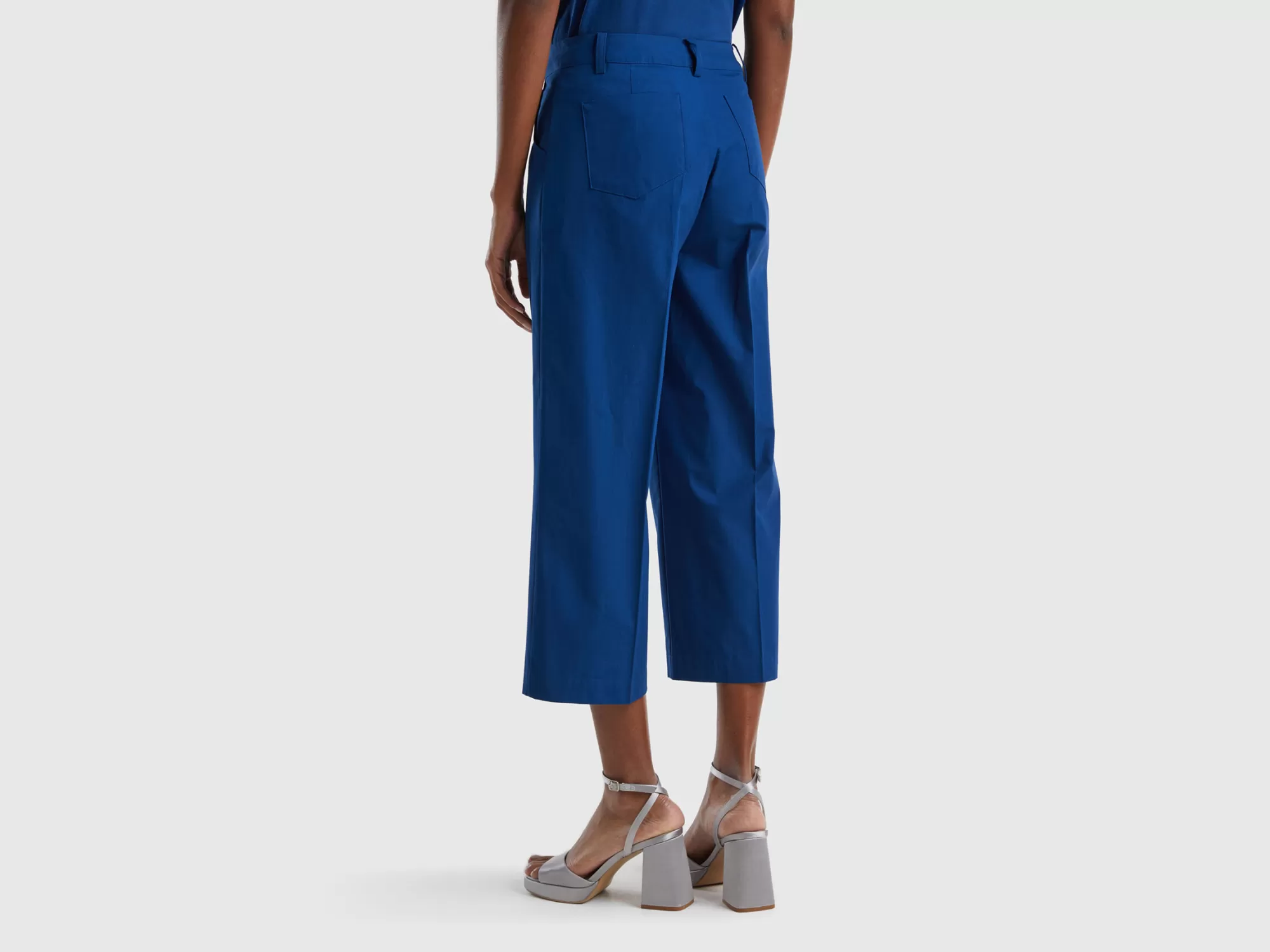 Benetton Pantalon Cropped De 100 % Algodón-Mujer Pantalones Y Chinos