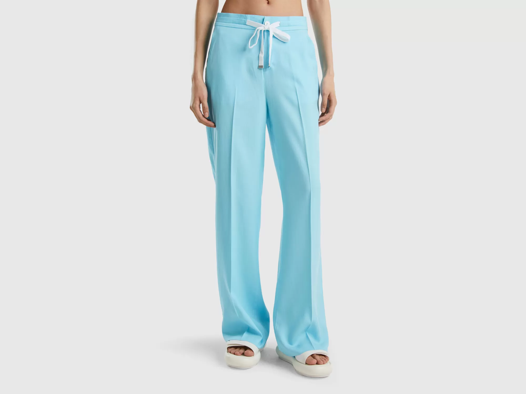 Benetton Pantalon De 100 % Lyocell-Mujer Pantalones Y Chinos