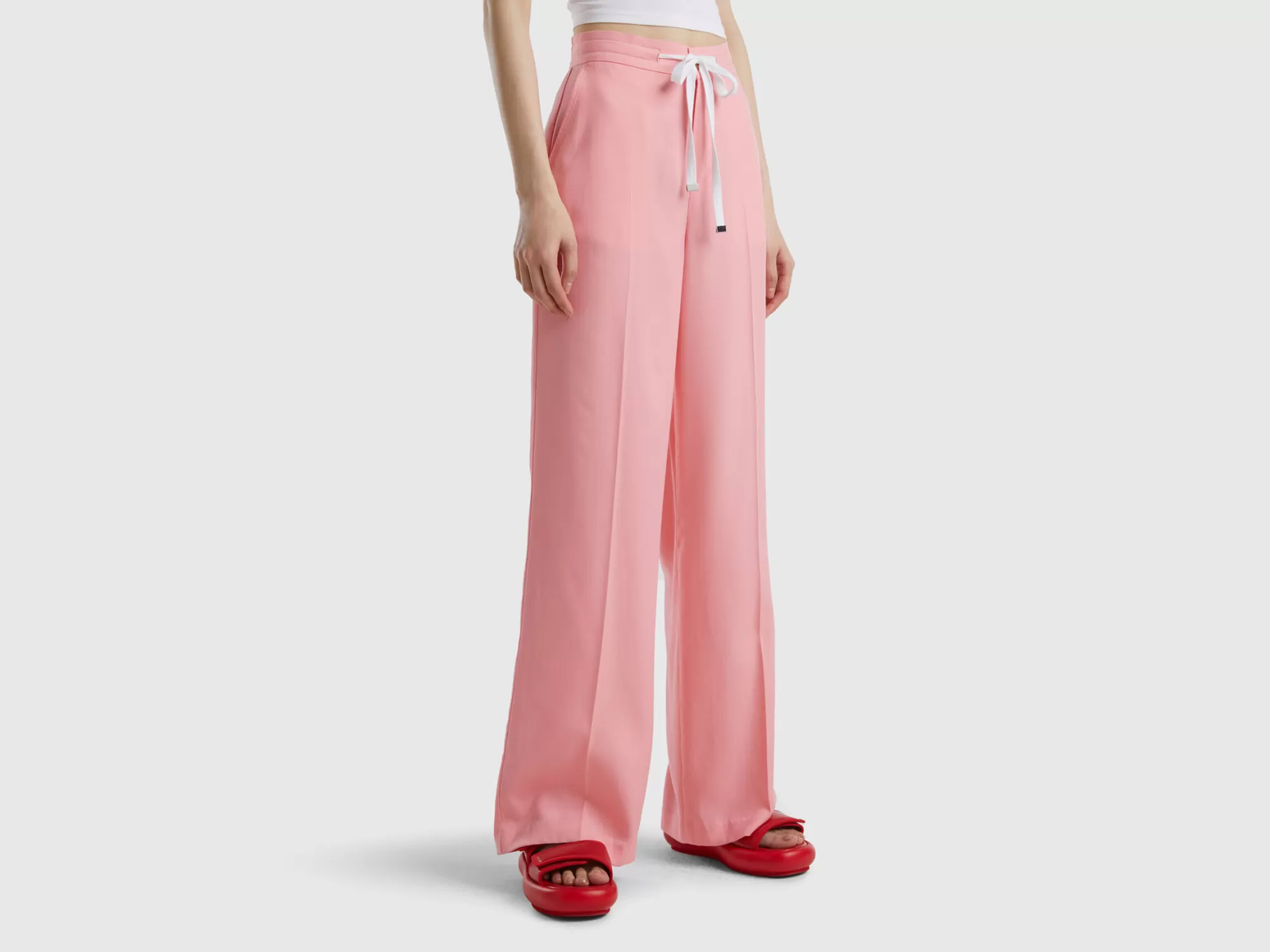 Benetton Pantalon De 100 % Lyocell-Mujer Pantalones Y Chinos