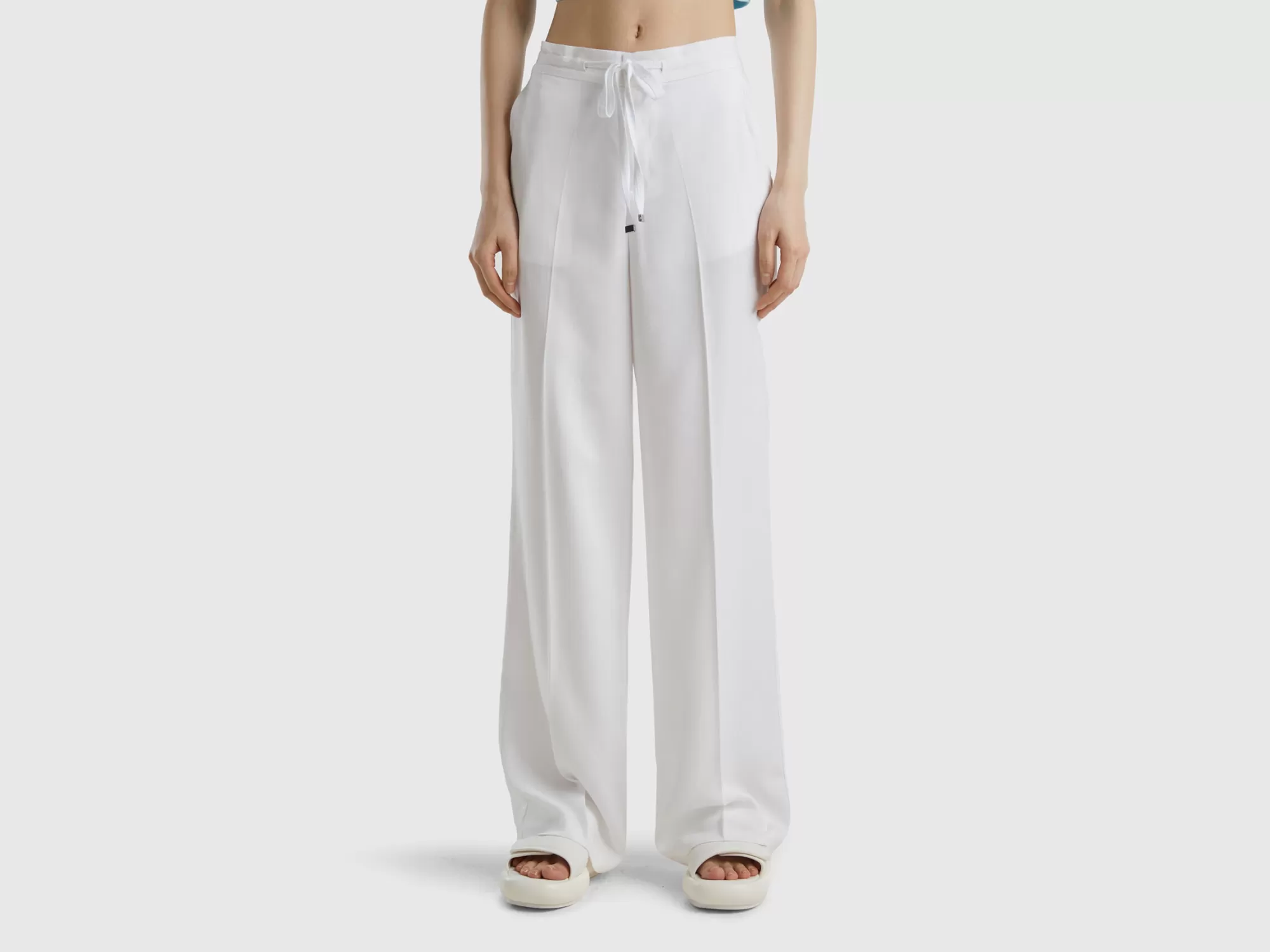 Benetton Pantalon De 100 % Lyocell-Mujer Pantalones Y Chinos