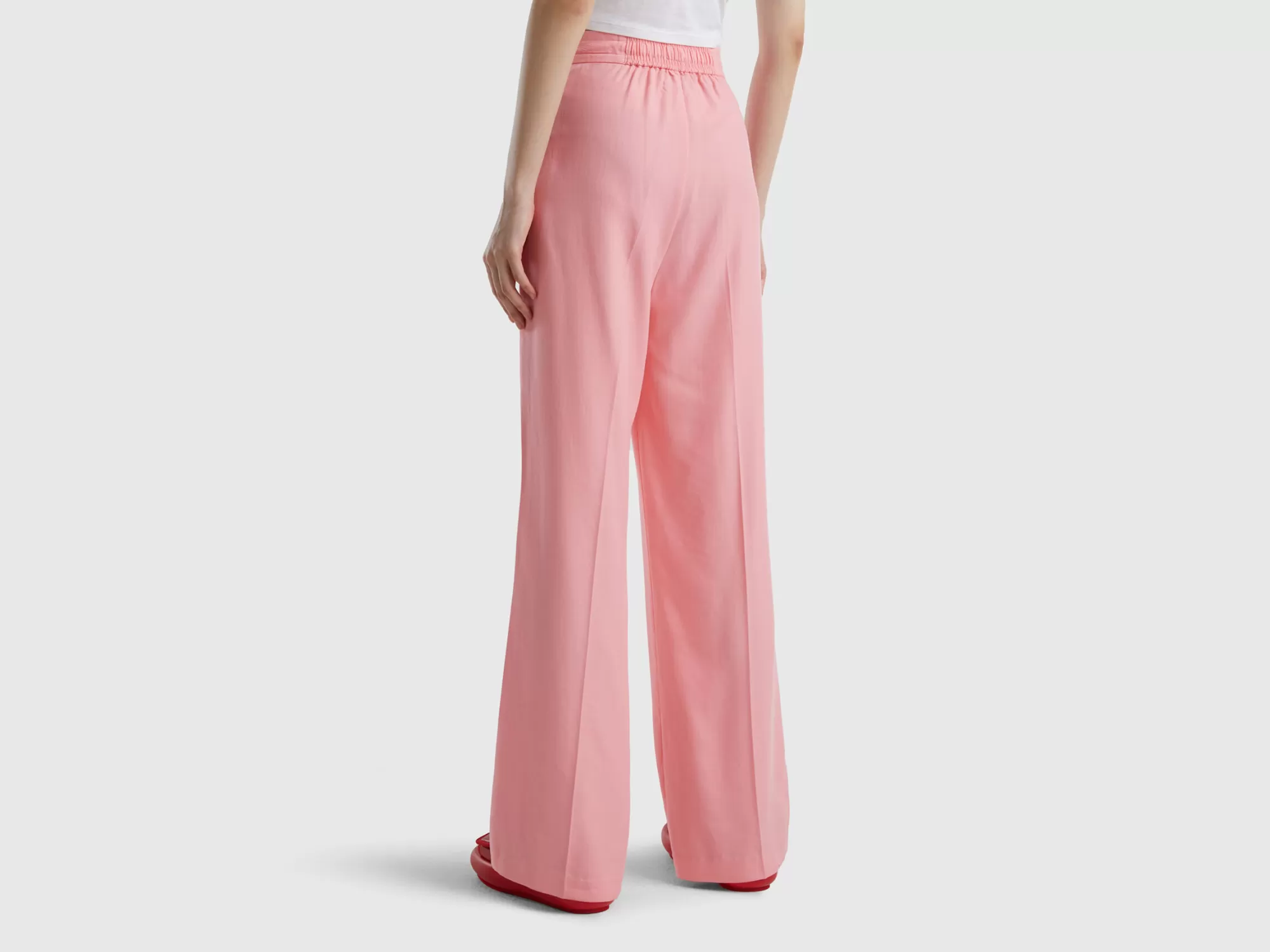 Benetton Pantalon De 100 % Lyocell-Mujer Pantalones Y Chinos