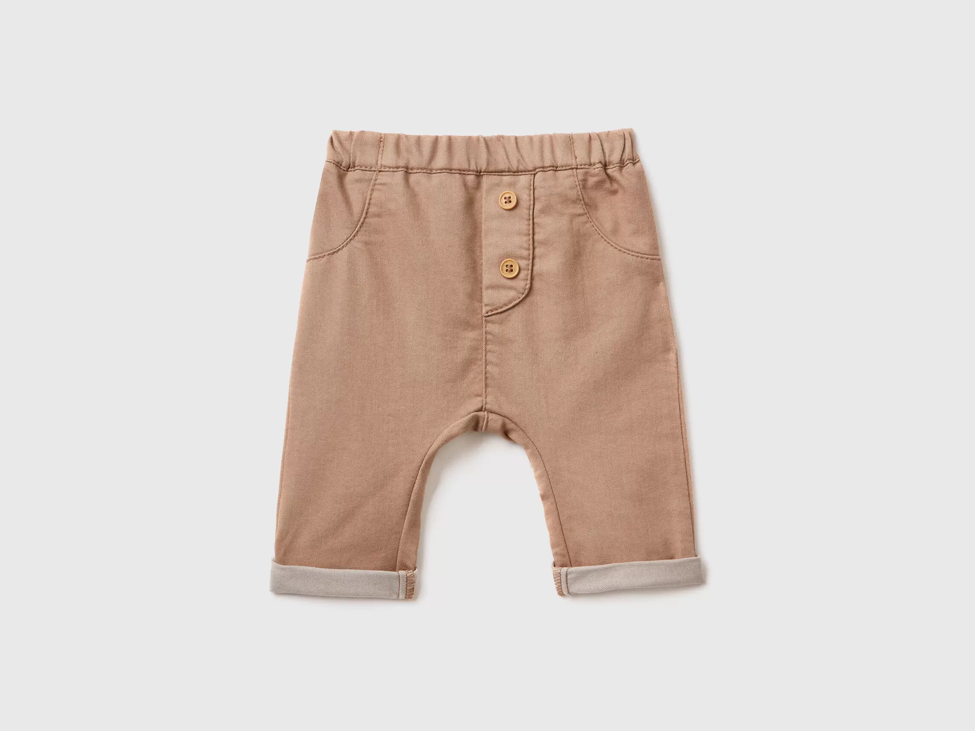 Benetton Pantalon De Algodón Elastico Mixto-Niños Pantalones