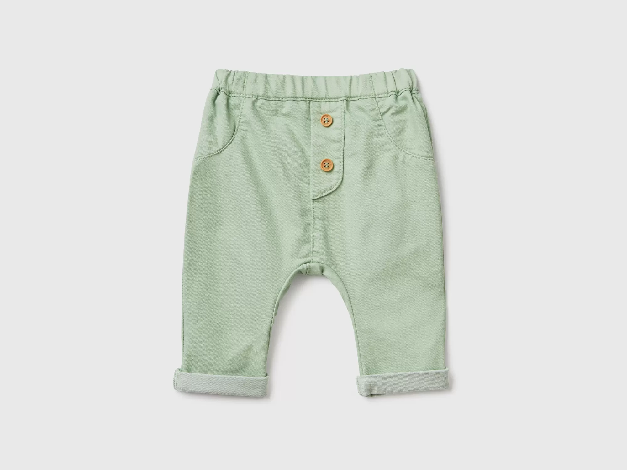 Benetton Pantalon De Algodón Elastico Mixto-Niños Pantalones