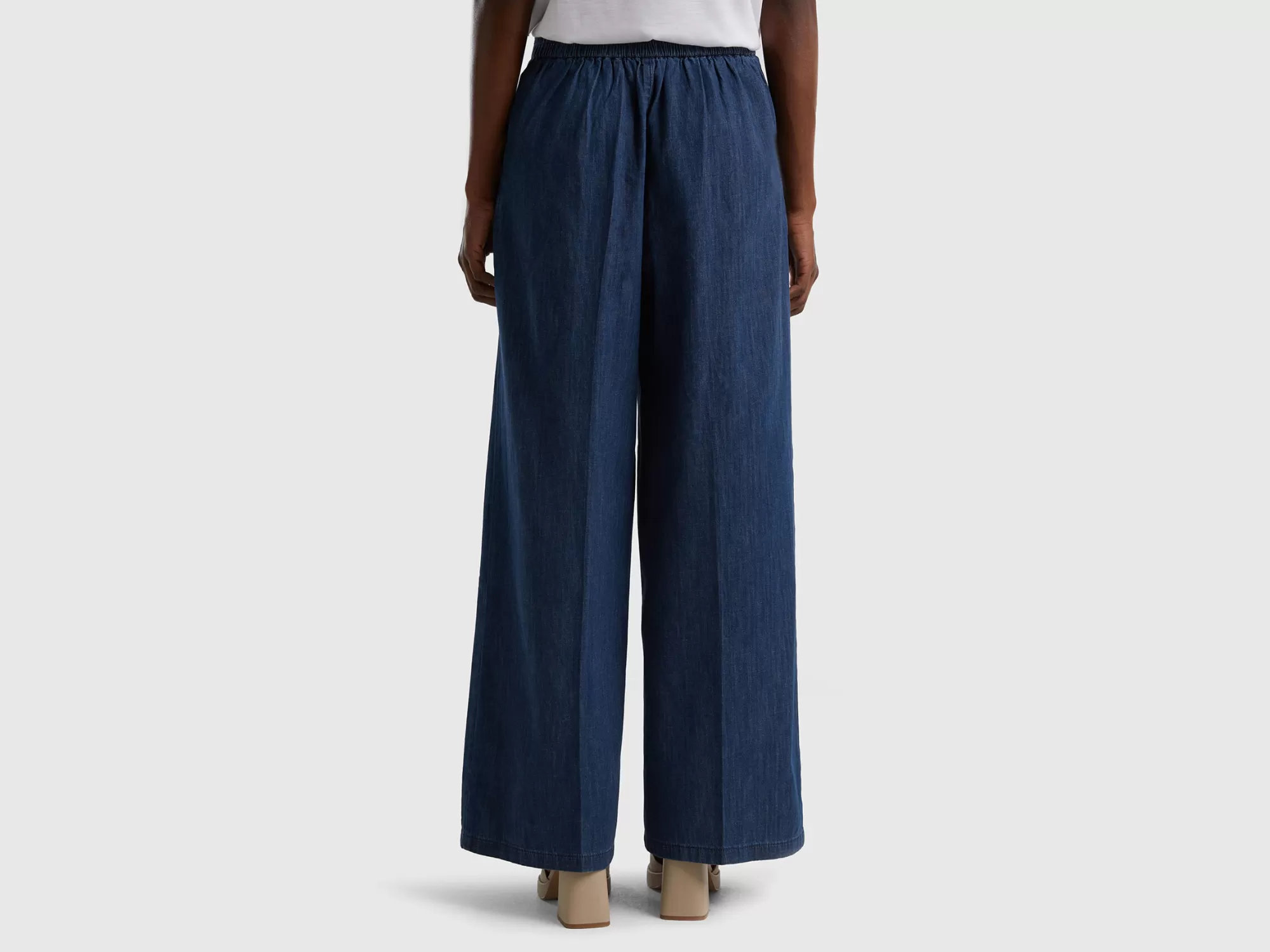 Benetton Pantalon De Algodón Y Canamo-Mujer Pantalones Y Chinos