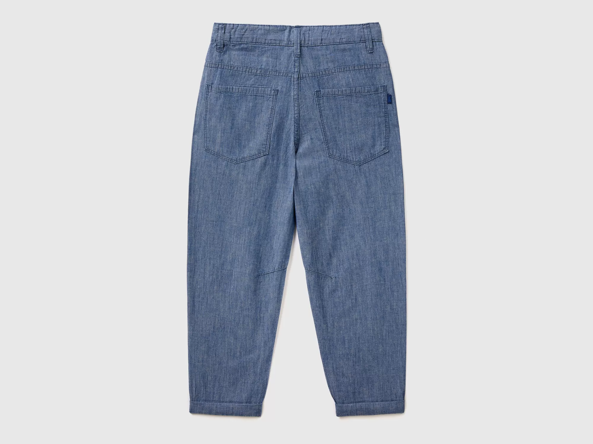 Benetton Pantalon De Cambray De Lino Mixto-Niños Pantalones Y Vaqueros