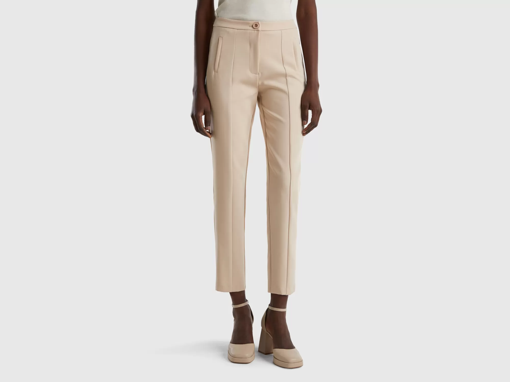 Benetton Pantalon De Corte Pitillo-Mujer Pantalones Y Chinos