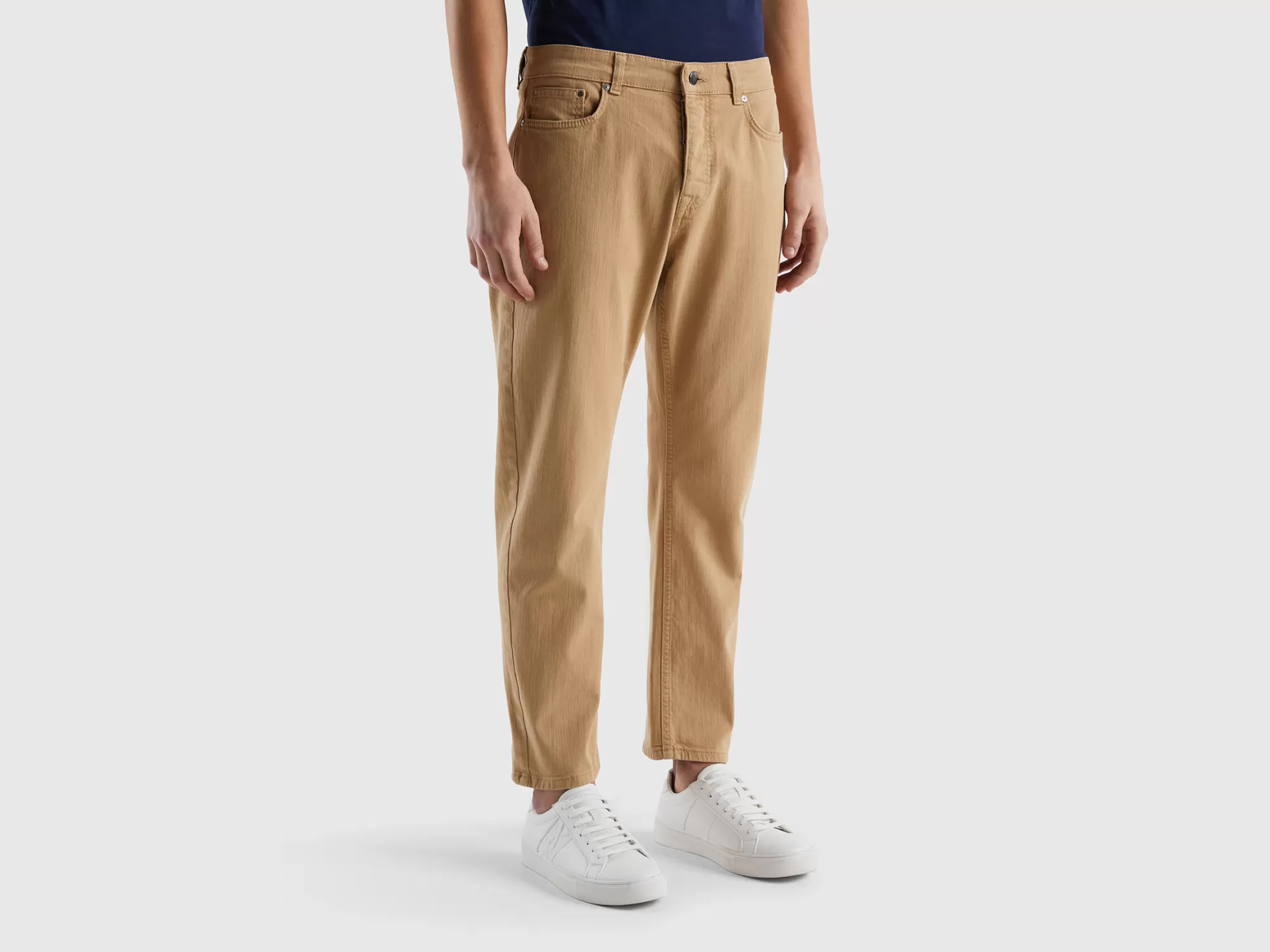 Benetton Pantalon De Corte Zanahoria-Hombre Vaqueros