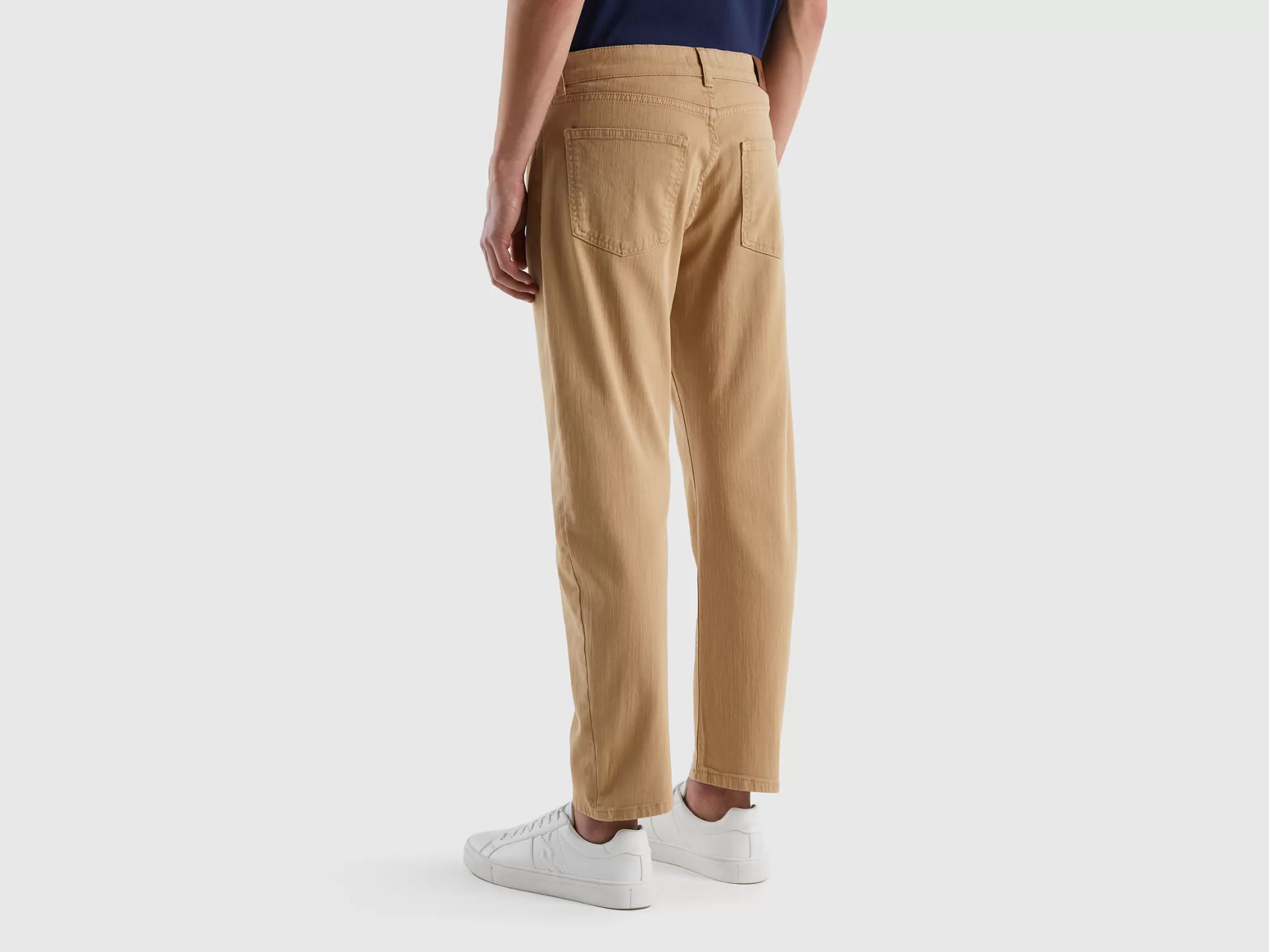 Benetton Pantalon De Corte Zanahoria-Hombre Vaqueros