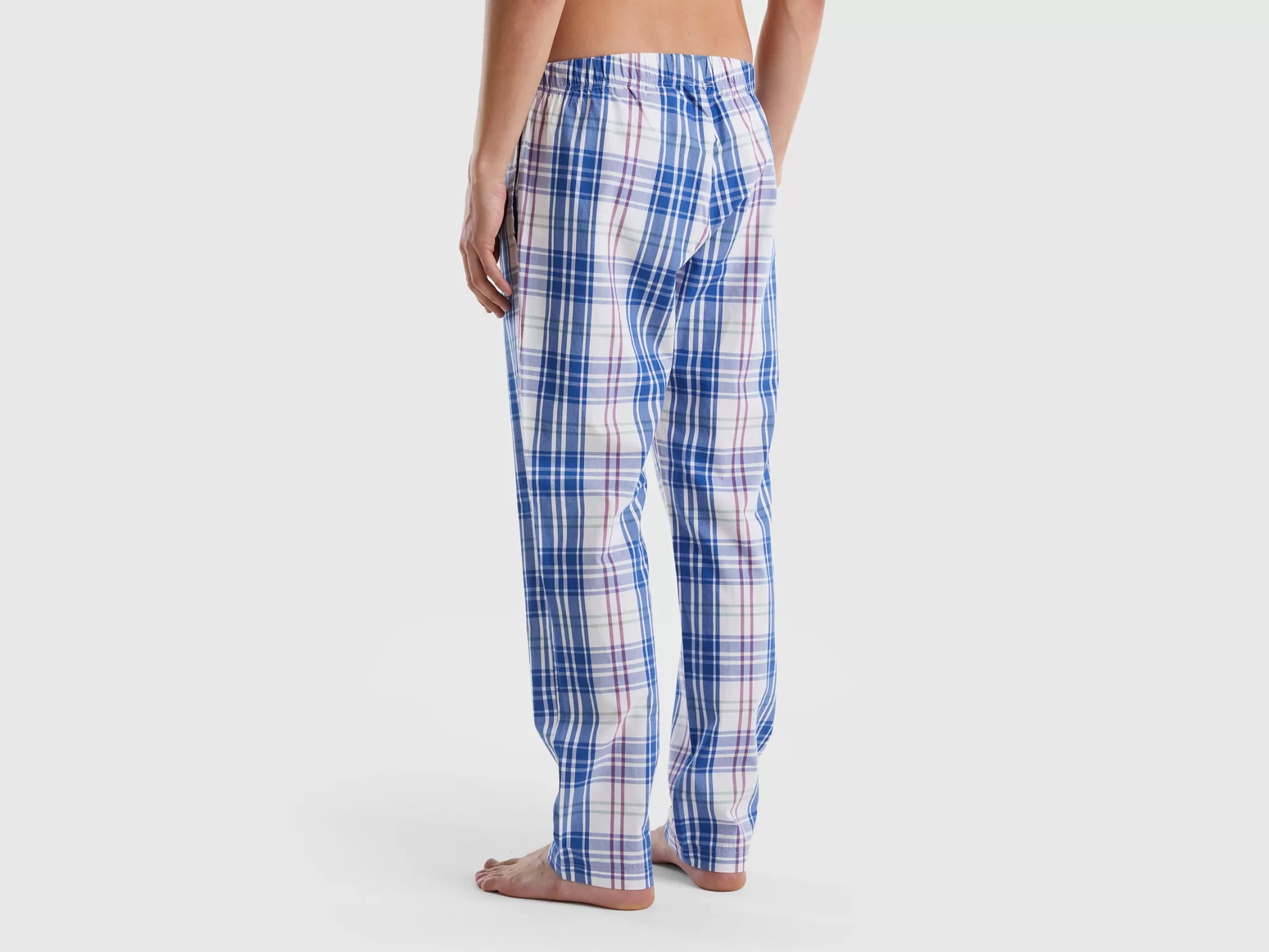 Benetton Pantalon De Cuadros De 100 % Algodón-Hombre Ropa Interior Y Pijamas