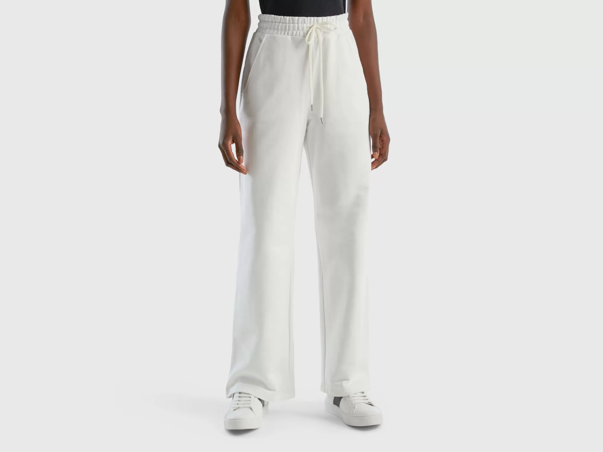 Benetton Pantalon De Felpa De Talle Alto-Mujer Pantalones Y Chinos