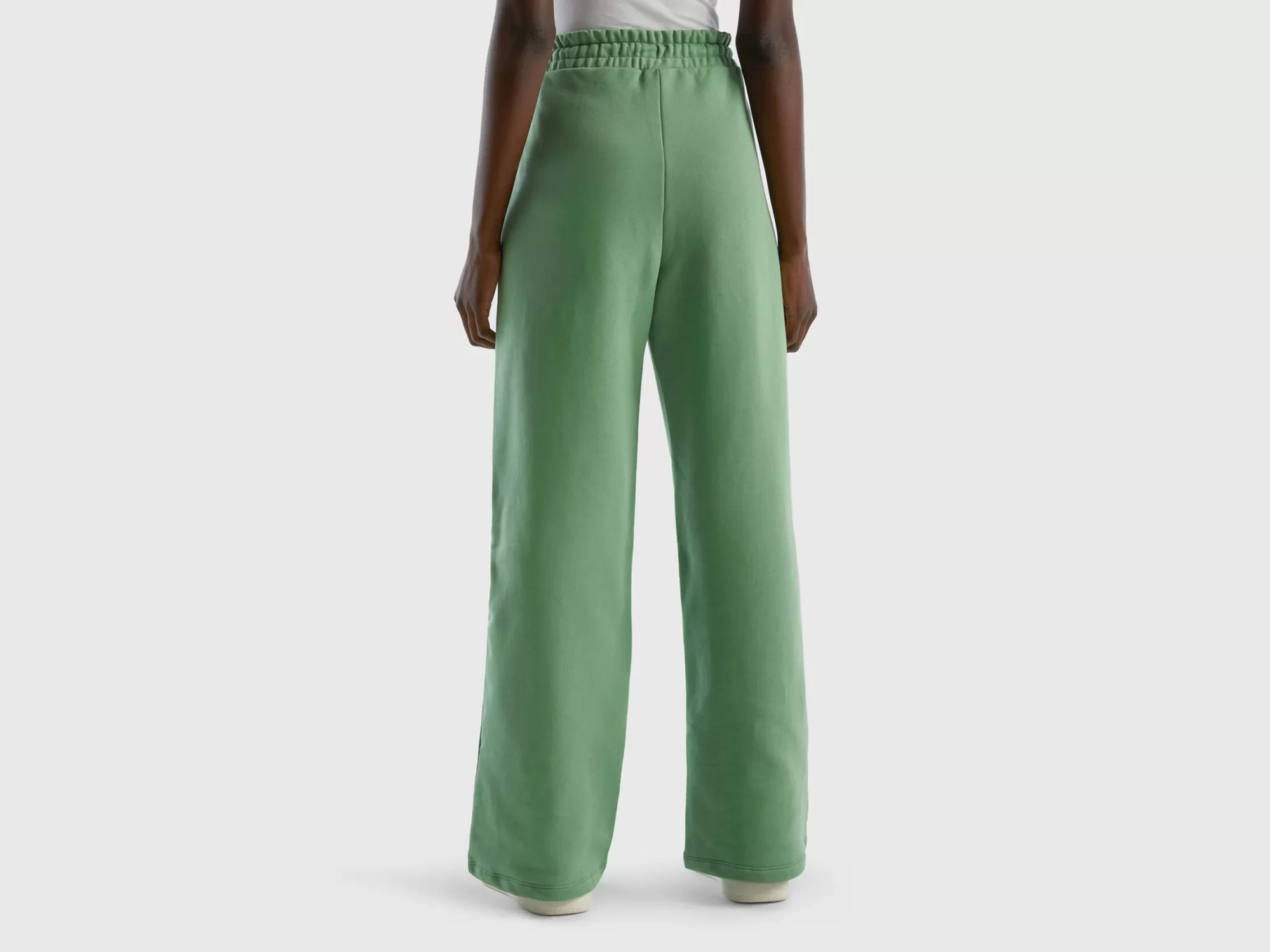 Benetton Pantalon De Felpa De Talle Alto-Mujer Pantalones Y Chinos