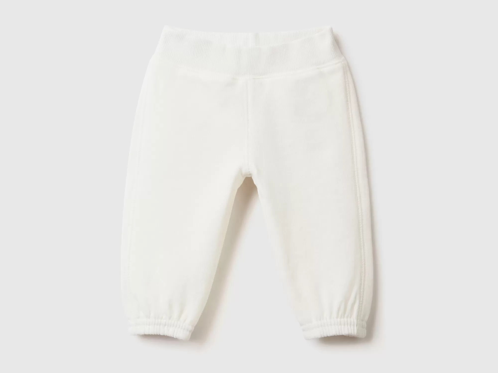 Benetton Pantalon De Felpa Suave Con Bordado-Niños Vestidos De Algodón Organico