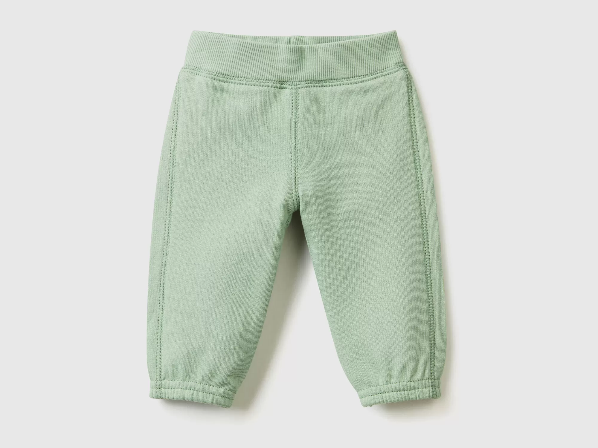 Benetton Pantalon De Felpa Suave Con Bordado-Niños Vestidos De Algodón Organico