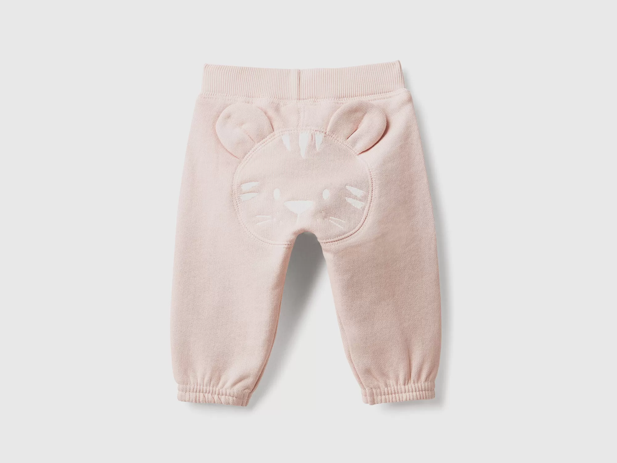 Benetton Pantalon De Felpa Suave Con Bordado-Niños Vestidos De Algodón Organico