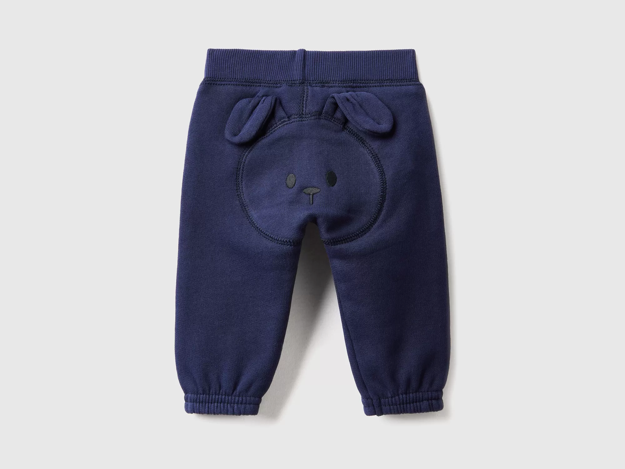 Benetton Pantalon De Felpa Suave Con Bordado-Niños Vestidos De Algodón Organico