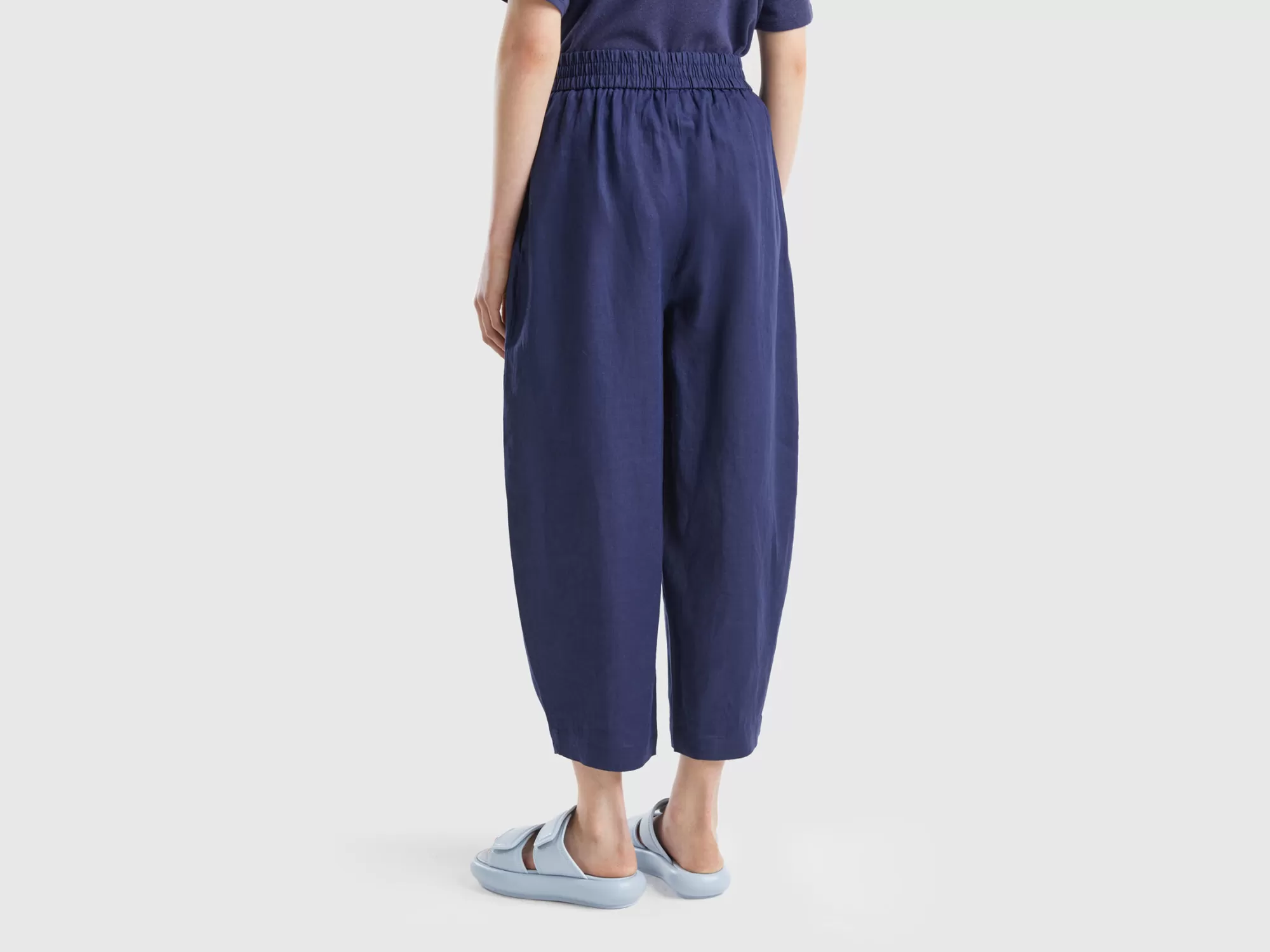 Benetton Pantalon De Puro Lino-Mujer Pantalones Y Chinos