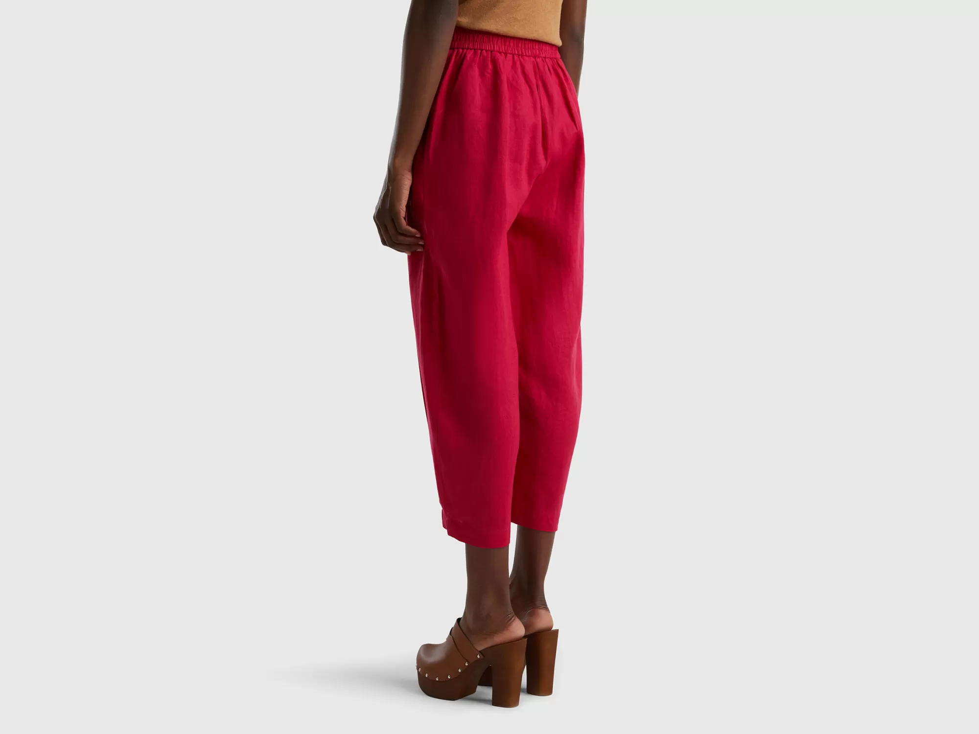 Benetton Pantalon De Puro Lino-Mujer Pantalones Y Chinos