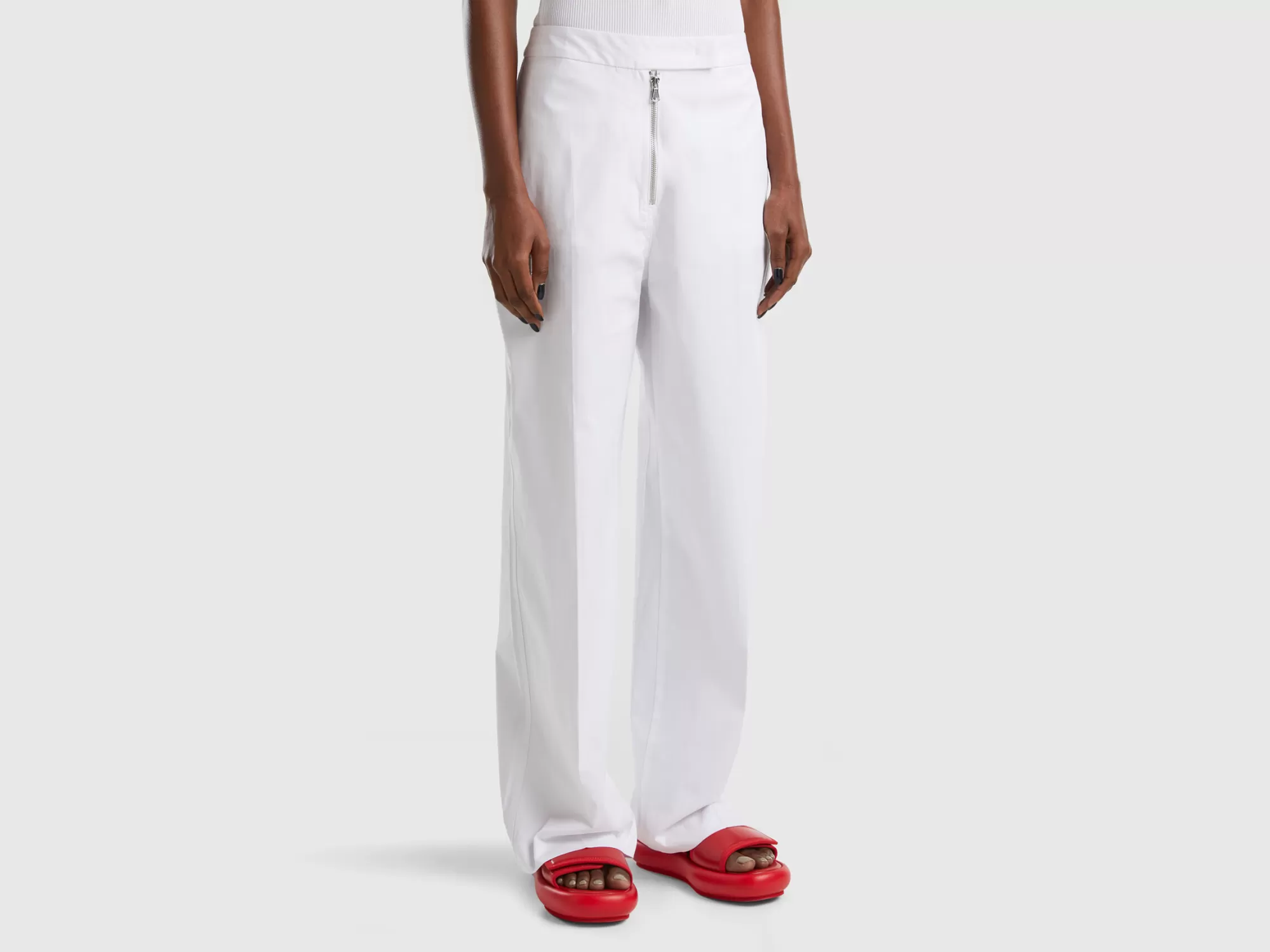 Benetton Pantalon De Talle Bajo-Mujer Pantalones Y Chinos