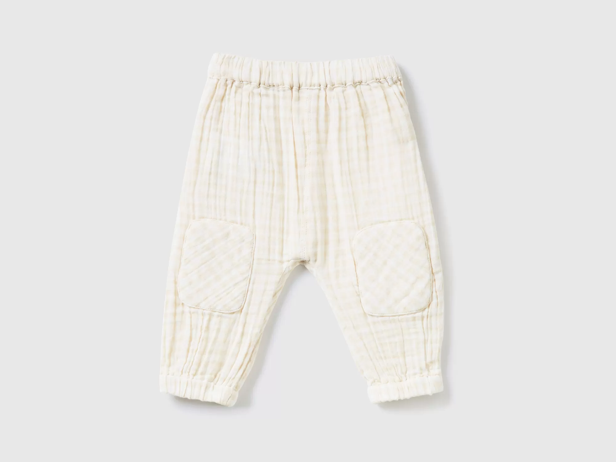 Benetton Pantalon De Vichy De 100 % Algodón-Niños Pantalones