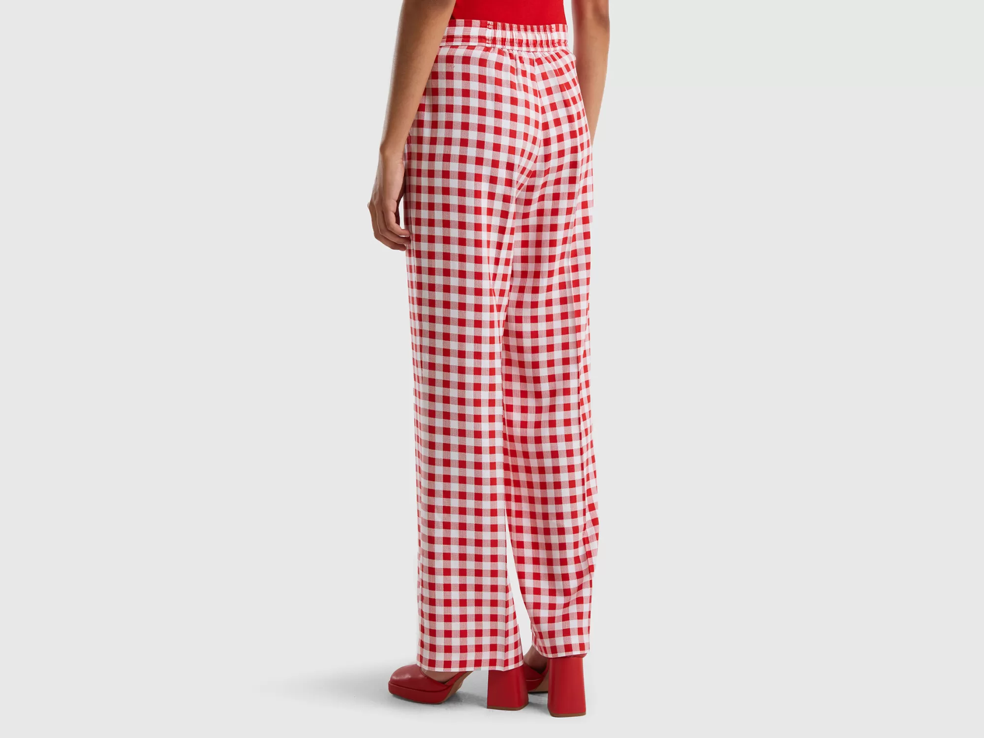 Benetton Pantalon Estampado Con Cordon-Mujer Pantalones Y Chinos