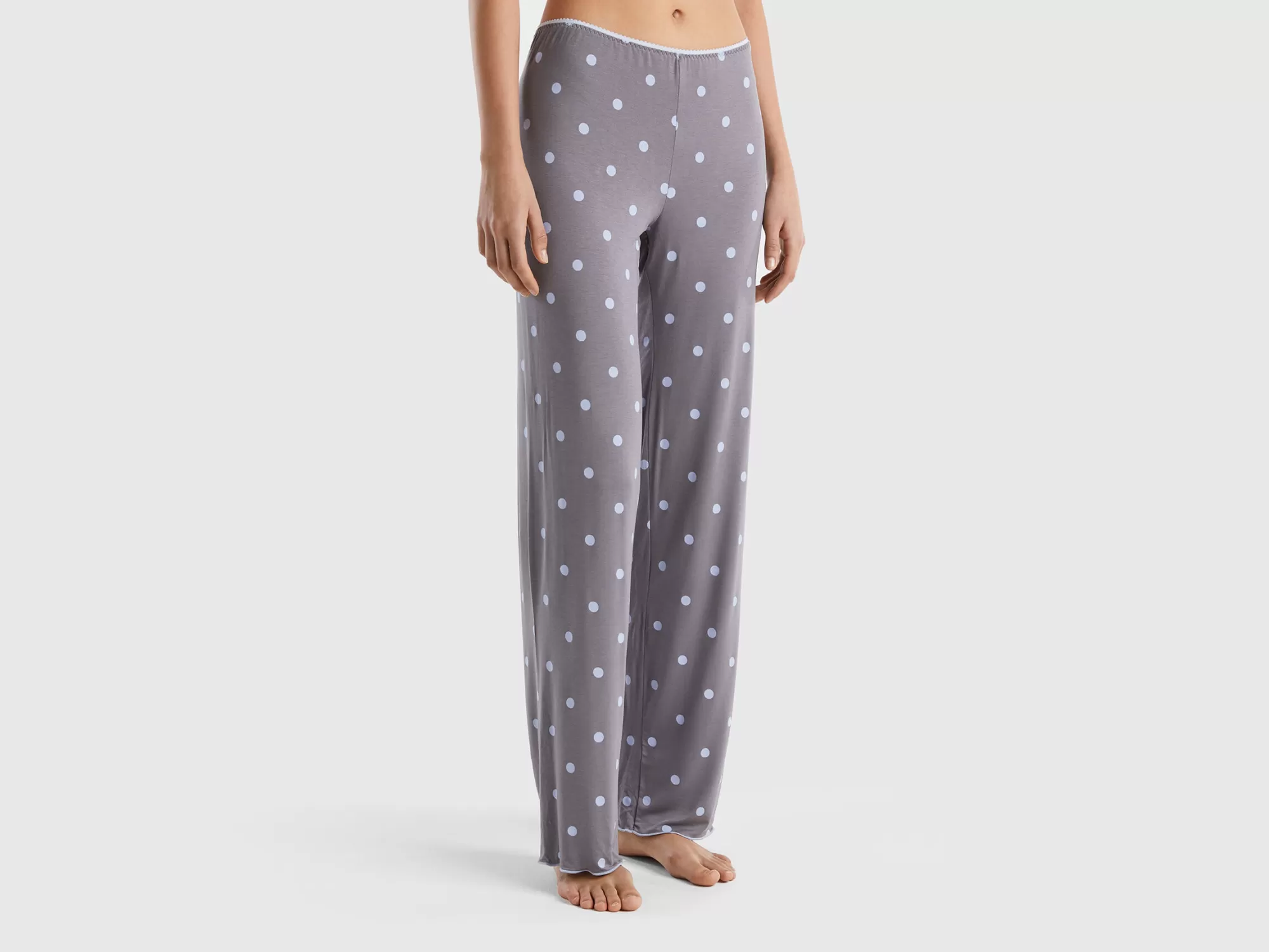 Benetton Pantalon Estampado De Viscosa Elastica-Mujer Ropa Interior Y Pijamas