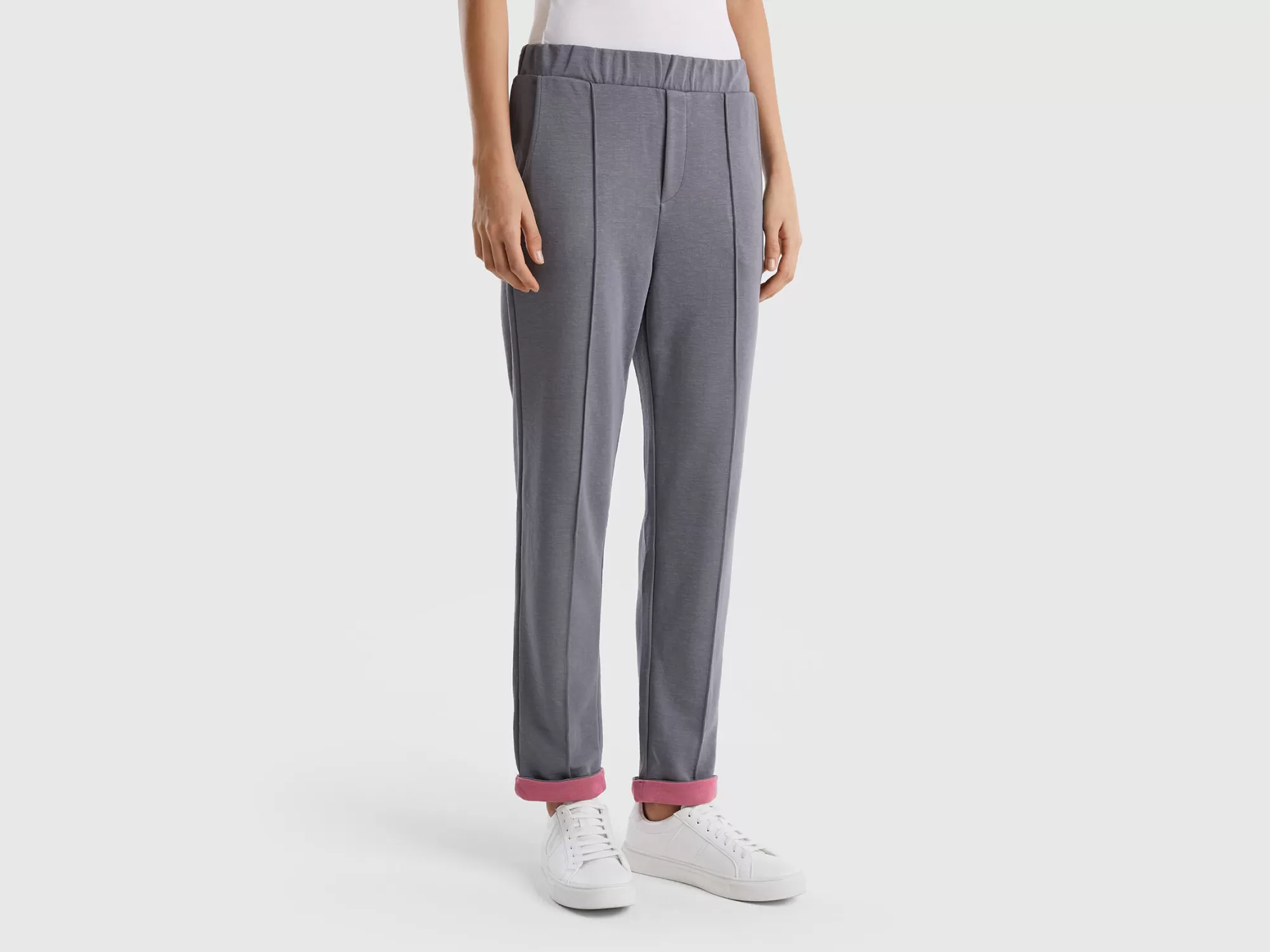 Benetton Pantalon Fluido Con Bolsillos-Mujer Loungewear