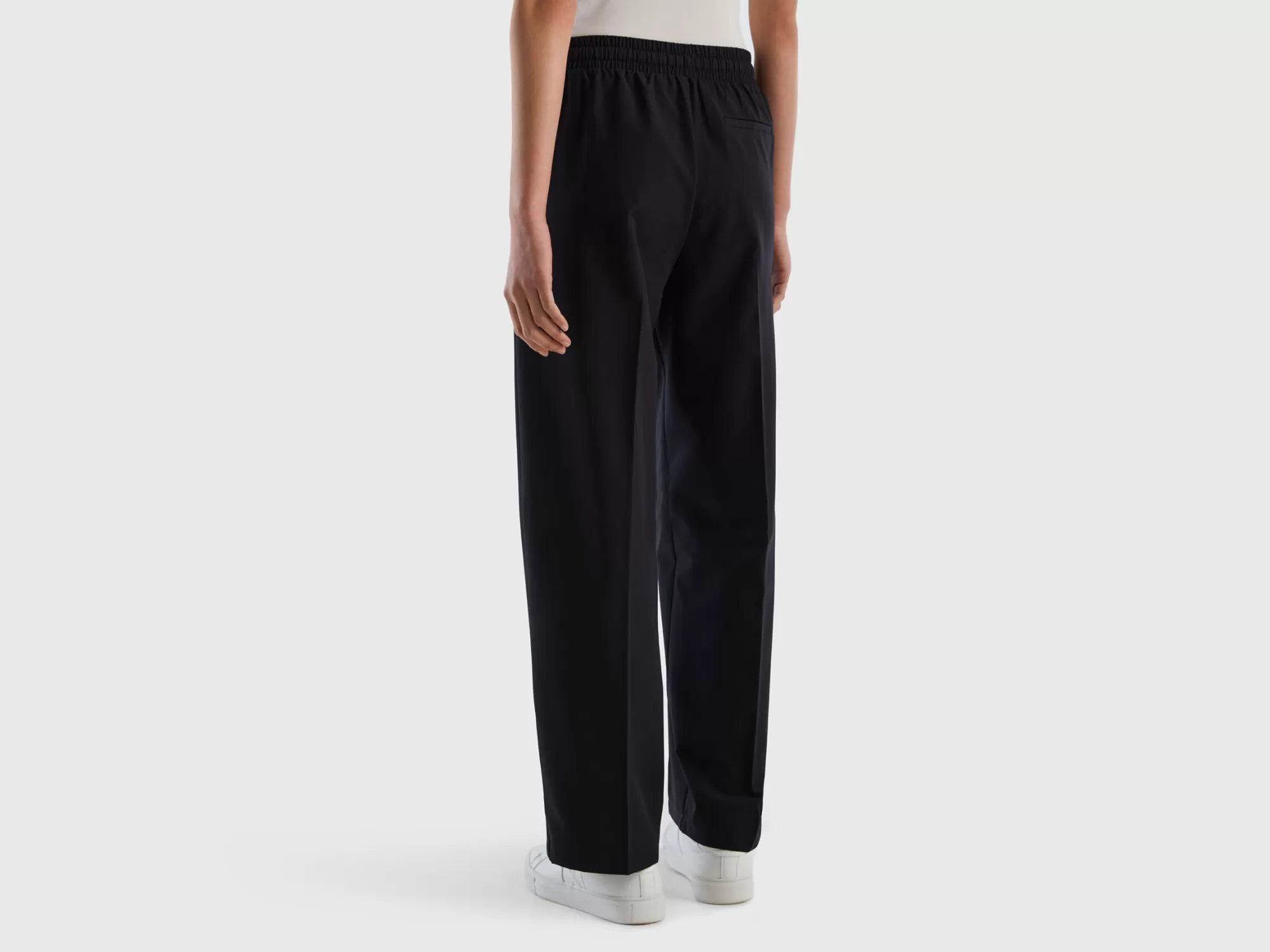 Benetton Pantalon Fluido Con Cordon-Mujer Pantalones Y Chinos