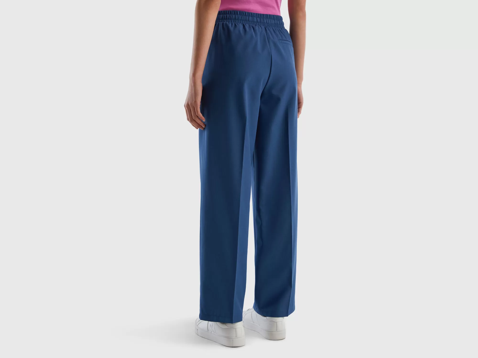 Benetton Pantalon Fluido Con Cordon-Mujer Pantalones Y Chinos