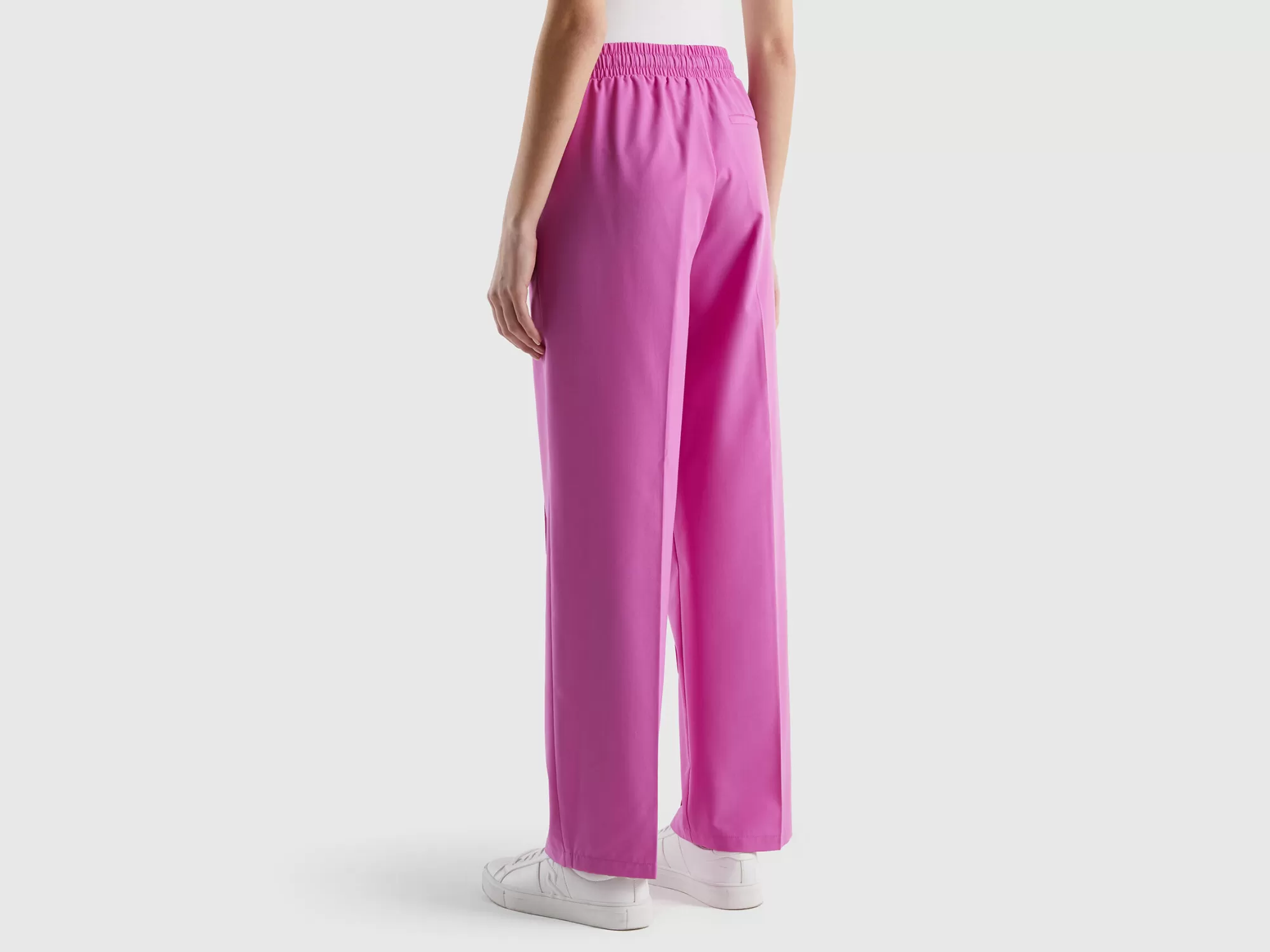 Benetton Pantalon Fluido Con Cordon-Mujer Pantalones Y Chinos