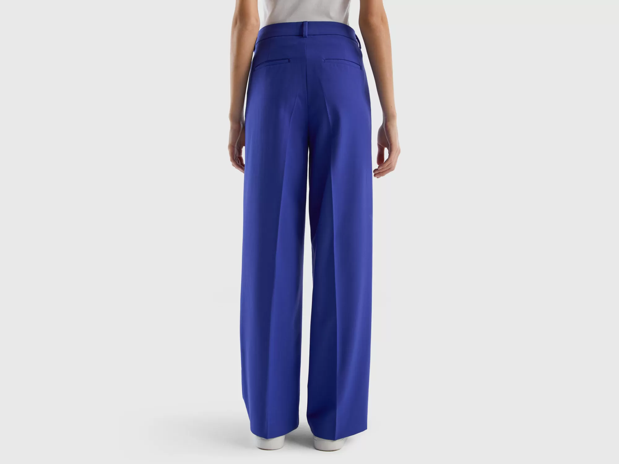 Benetton Pantalon Fluido Con Pernera Amplia-Mujer Pantalones Y Chinos