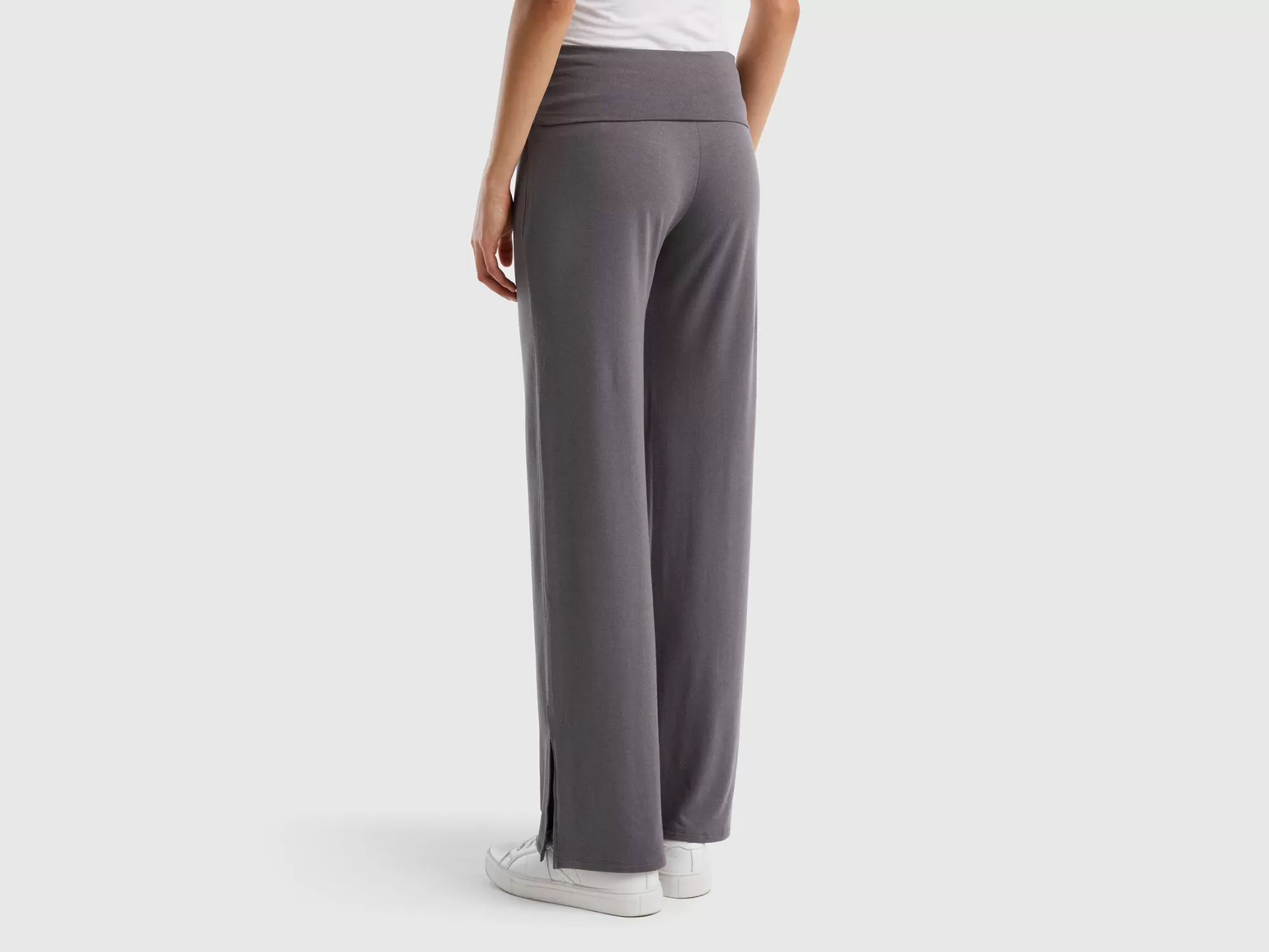 Benetton Pantalon Fluido De Talle Alto-Mujer Loungewear