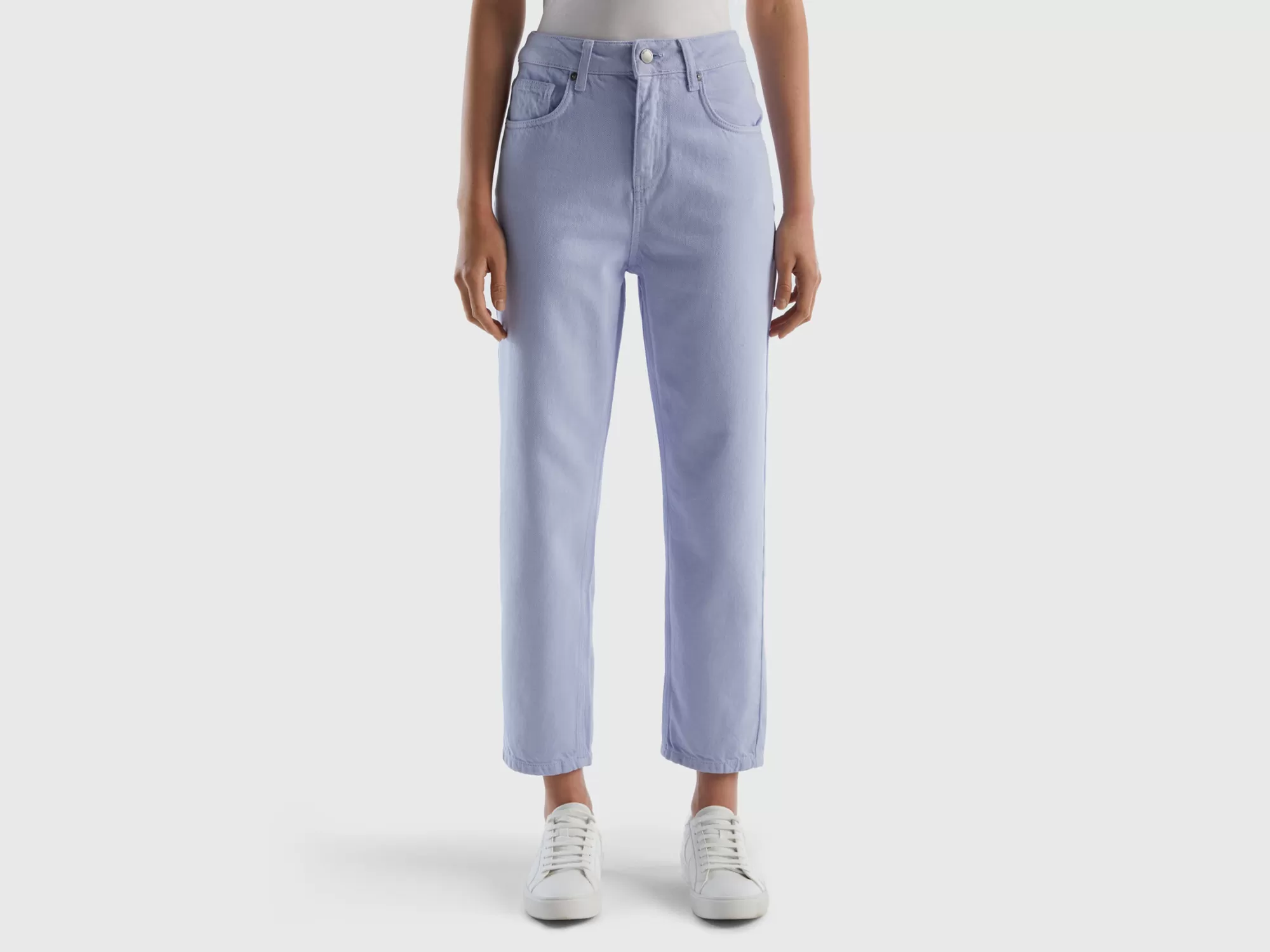 Benetton Pantalon Largo Mom Fit-Mujer Vaqueros