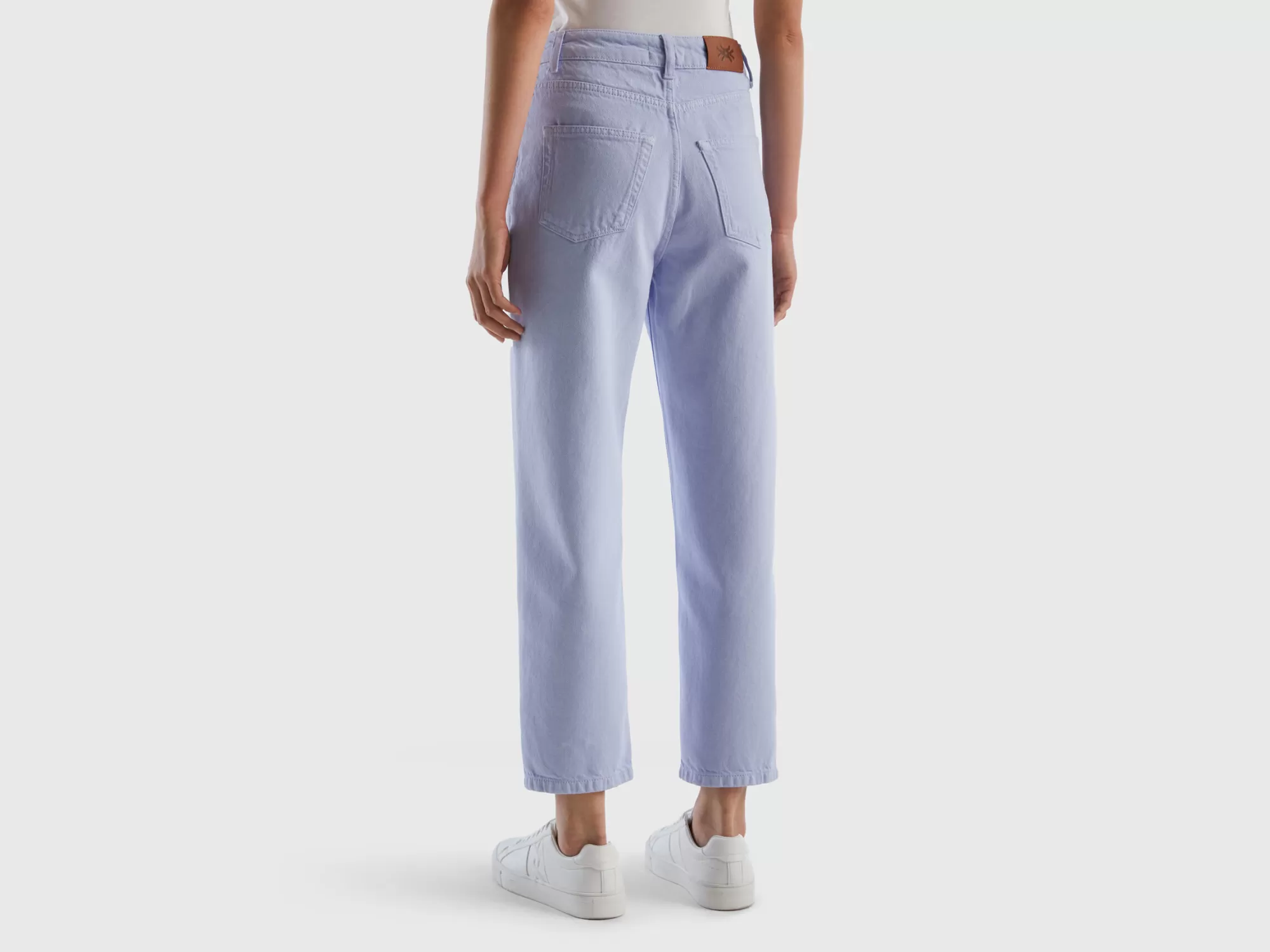 Benetton Pantalon Largo Mom Fit-Mujer Vaqueros