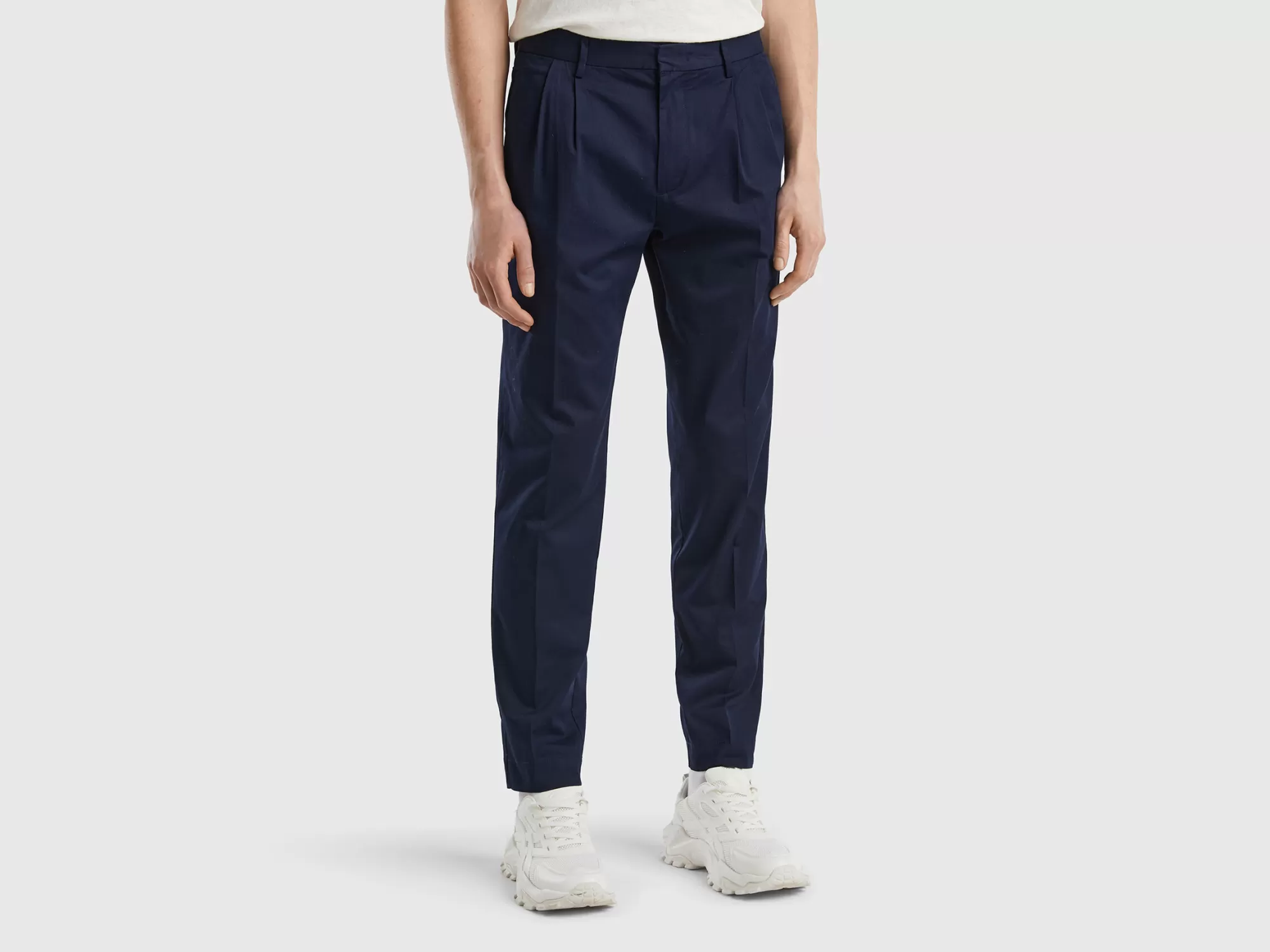 Benetton Pantalon Ligero Con Vuelta-Hombre Pantalones Y Chinos