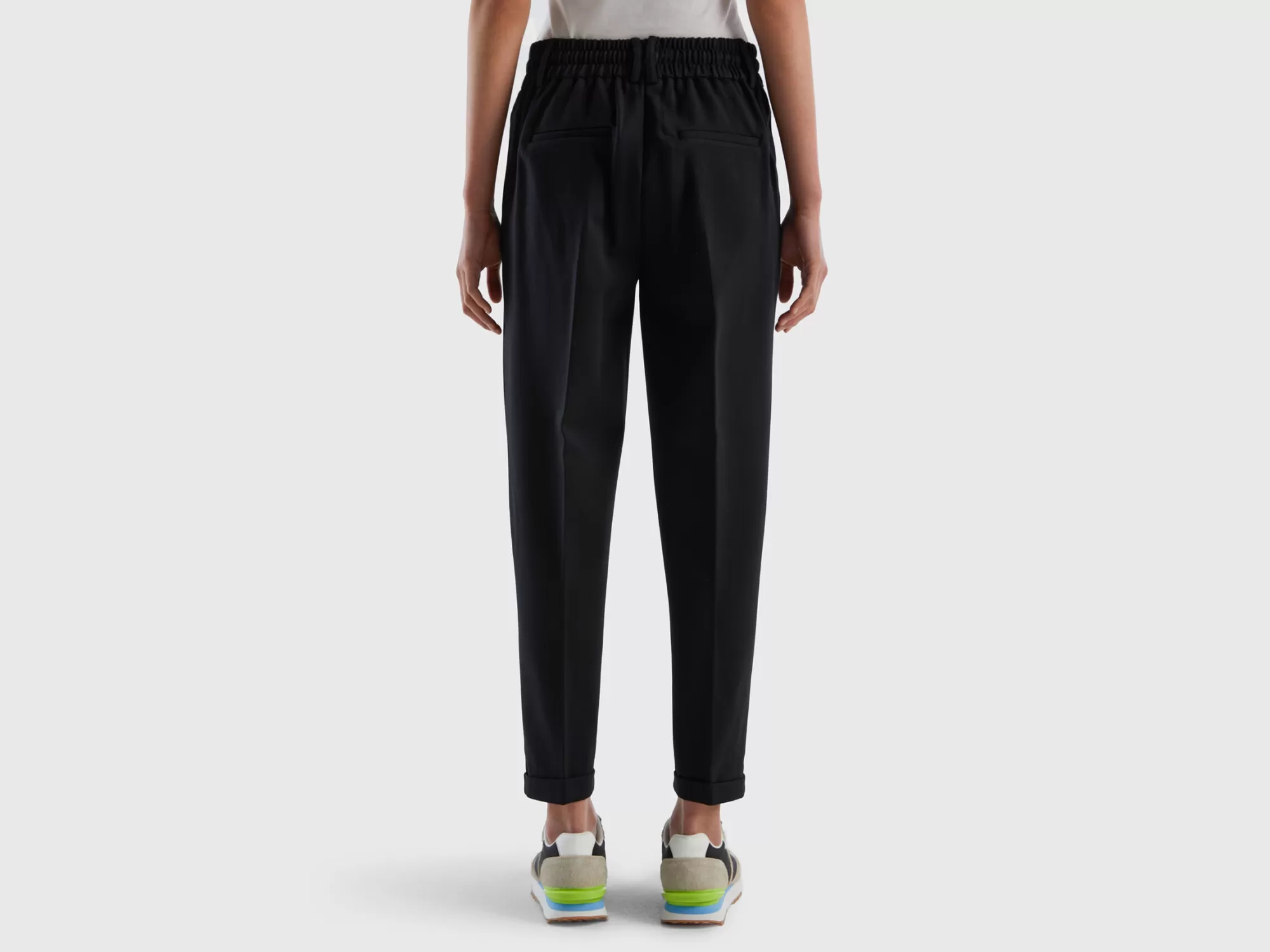 Benetton Pantalon Liso Con Cordon-Mujer Pantalones Y Chinos