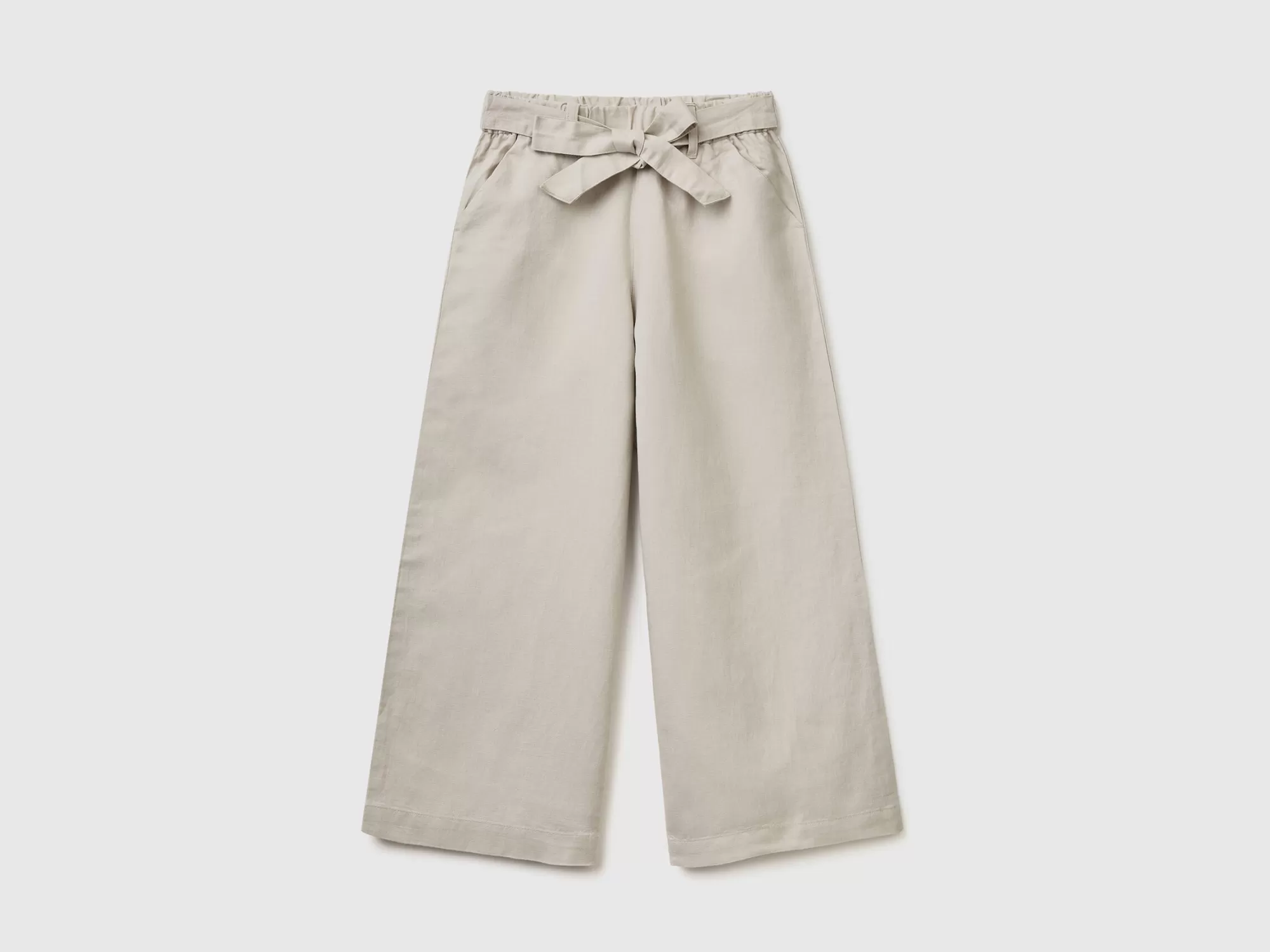 Benetton Pantalon Palazzo De Lino Mixto-Niños Pantalones Y Vaqueros