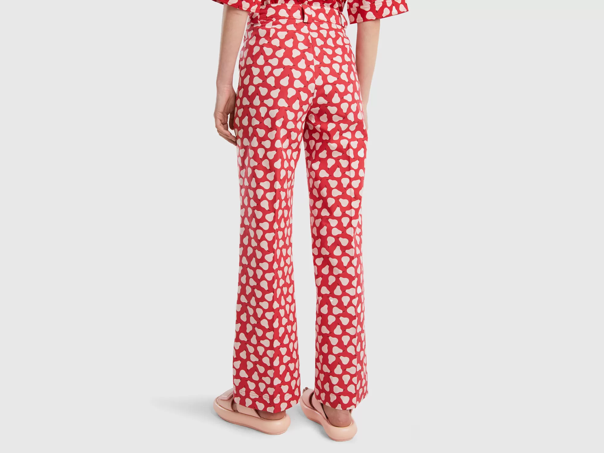 Benetton Pantalon Palazzocon Estampado De Peras-Mujer Pantalones Y Chinos