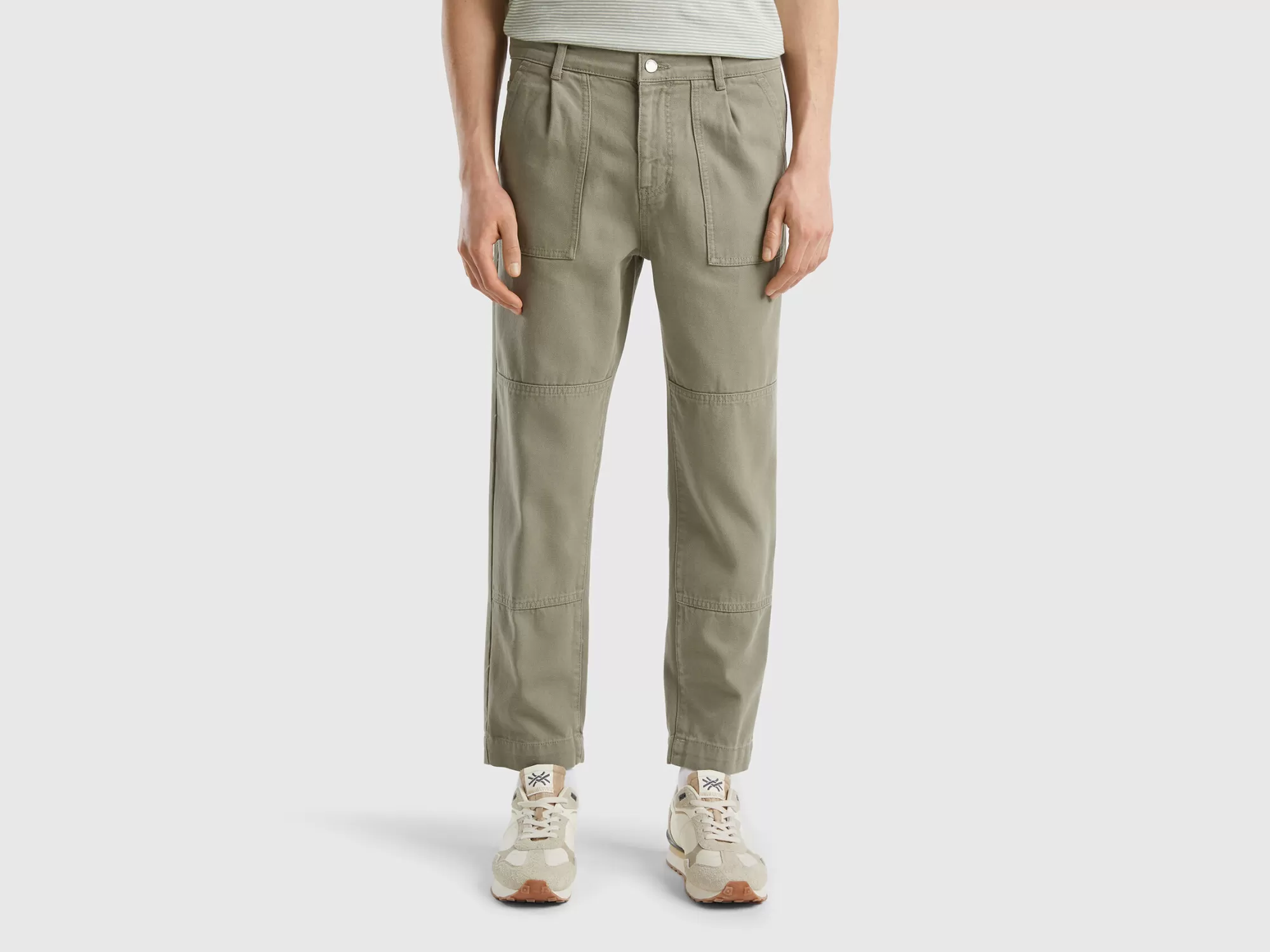 Benetton Pantalon Relaxed Fit Con Bolsillos-Hombre Pantalones Y Chinos