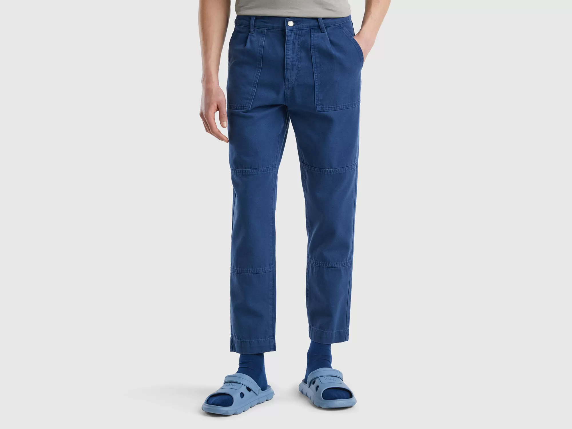 Benetton Pantalon Relaxed Fit Con Bolsillos-Hombre Pantalones Y Chinos