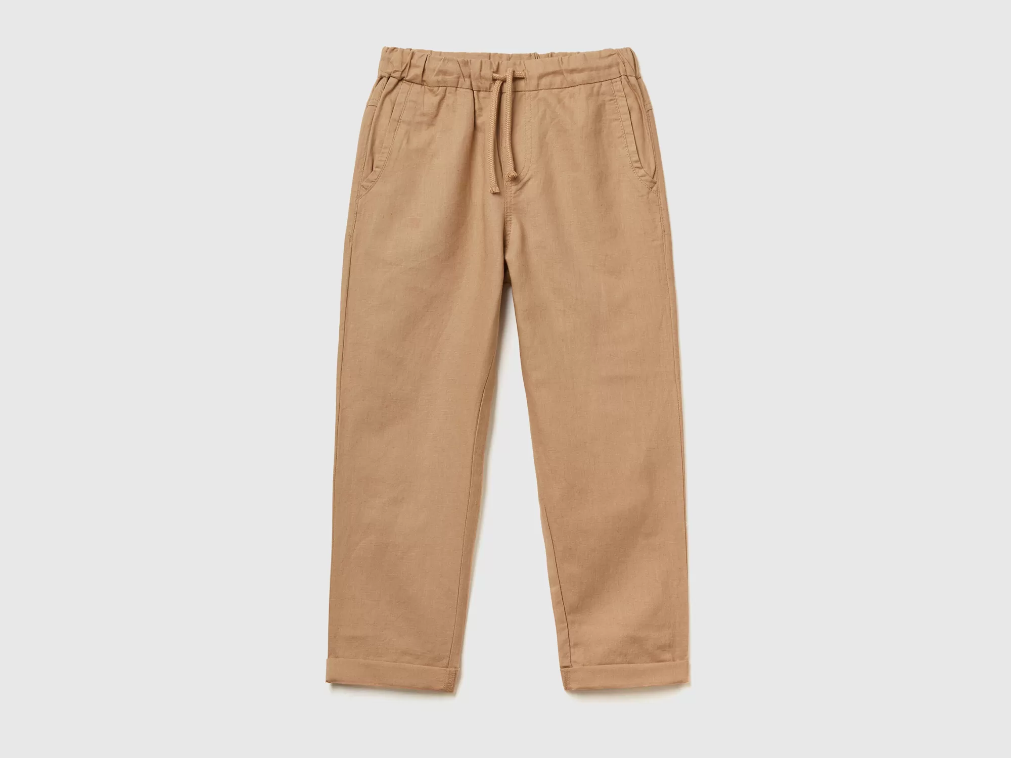 Benetton Pantalon Slim Fit De Lino Mixto-Niños Pantalones Y Vaqueros