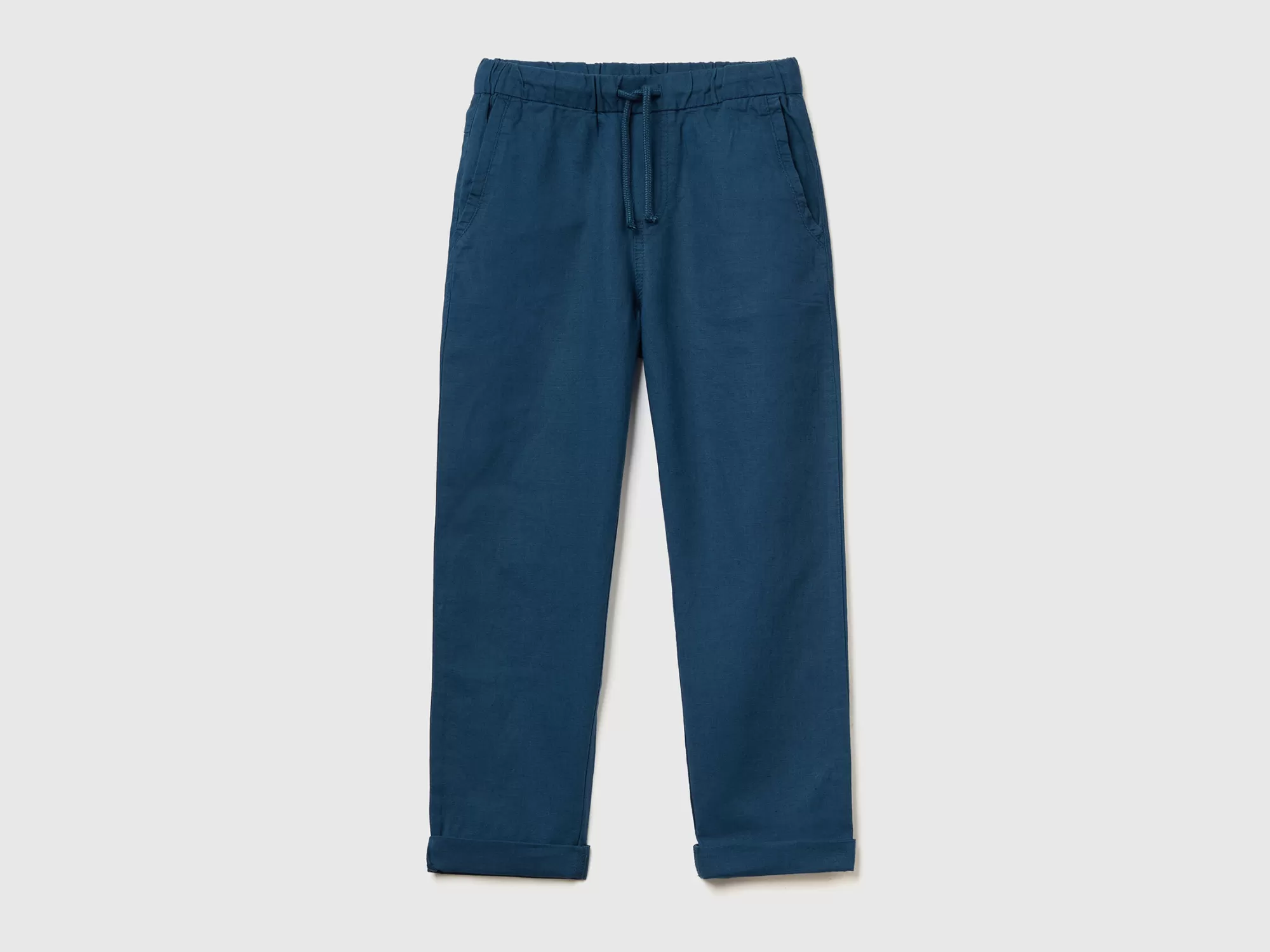 Benetton Pantalon Slim Fit De Lino Mixto-Niños Pantalones Y Vaqueros