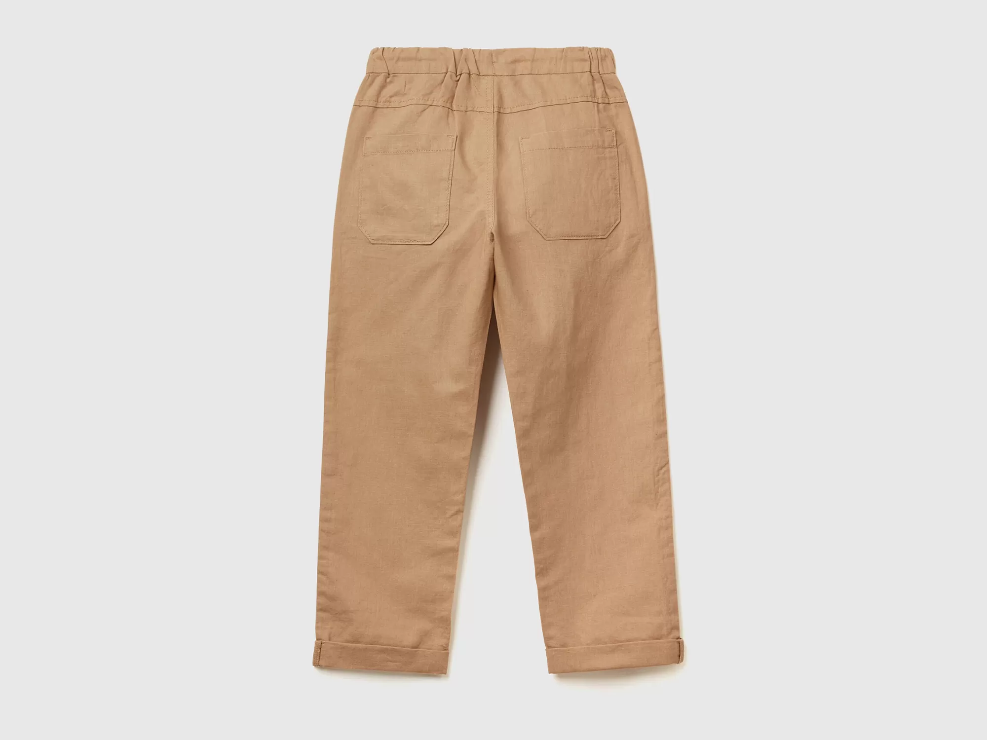 Benetton Pantalon Slim Fit De Lino Mixto-Niños Pantalones Y Vaqueros