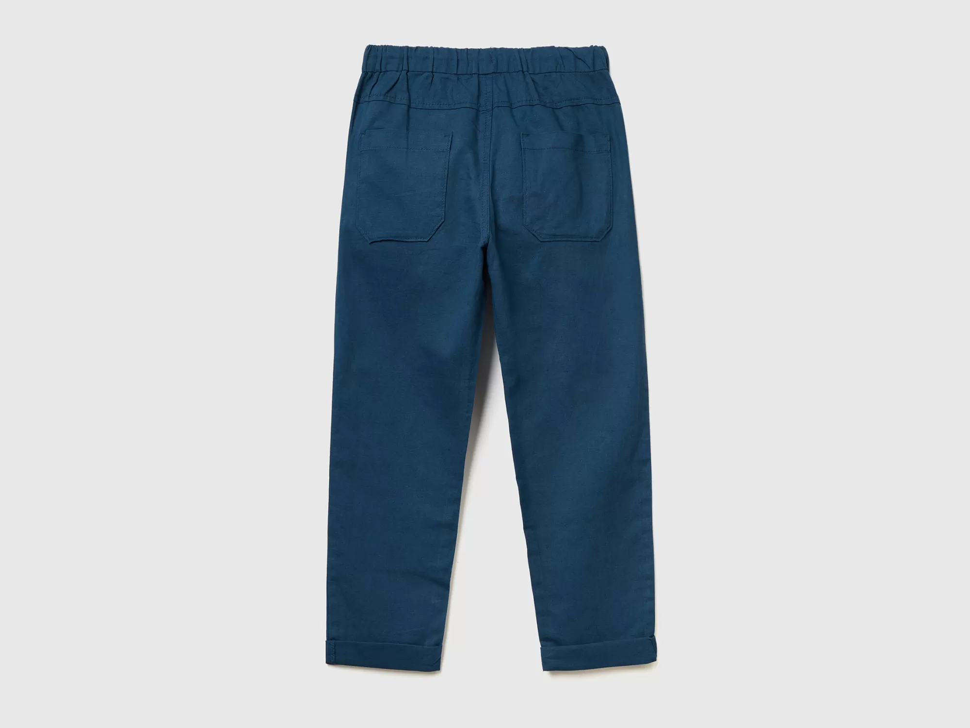 Benetton Pantalon Slim Fit De Lino Mixto-Niños Pantalones Y Vaqueros