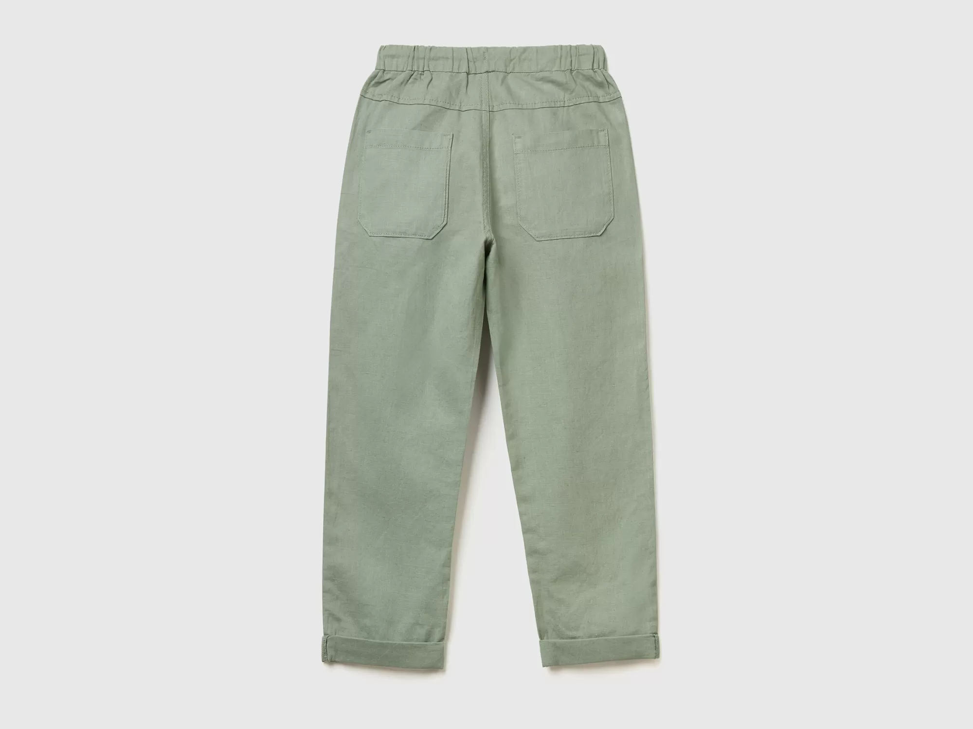 Benetton Pantalon Slim Fit De Lino Mixto-Niños Pantalones Y Vaqueros