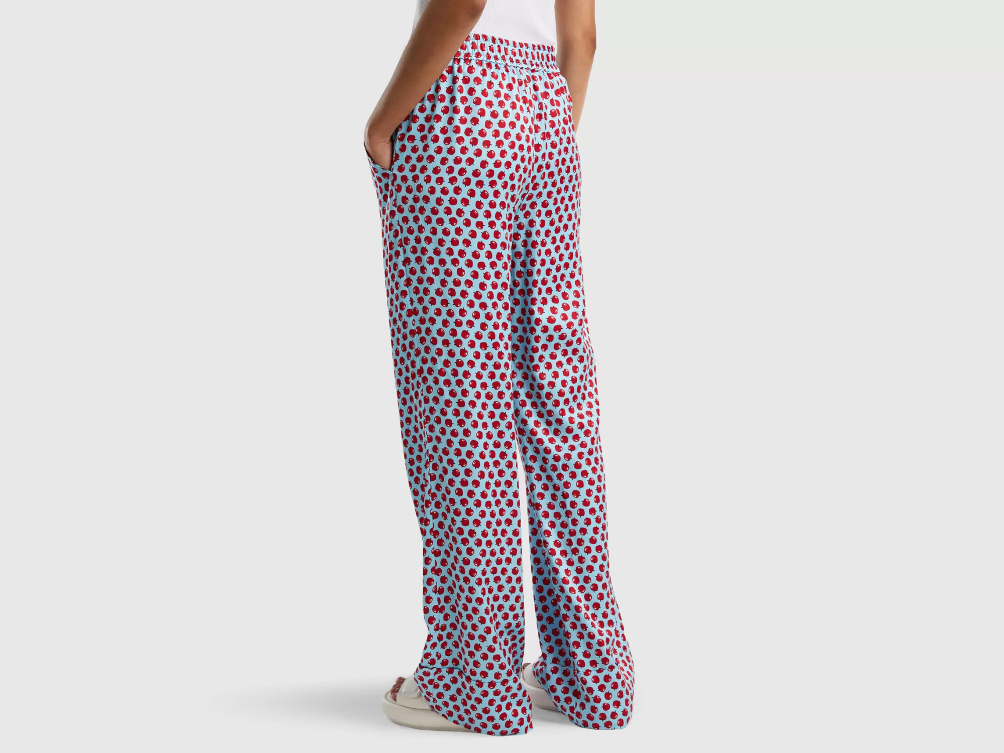 Benetton Pantaloncon Estampado De Manzanas-Mujer Pantalones Y Chinos