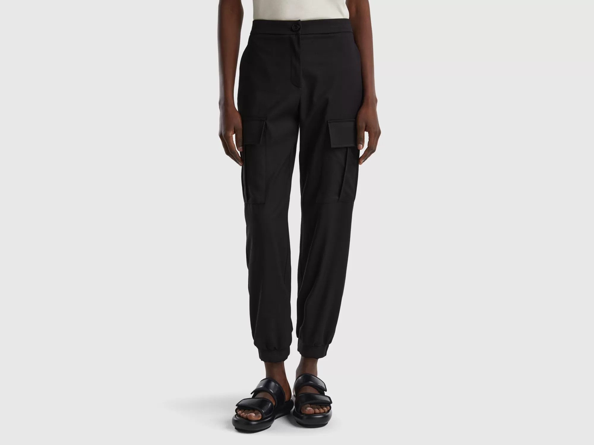 Benetton Pantalones Cargo Fluidos-Mujer Pantalones Y Chinos