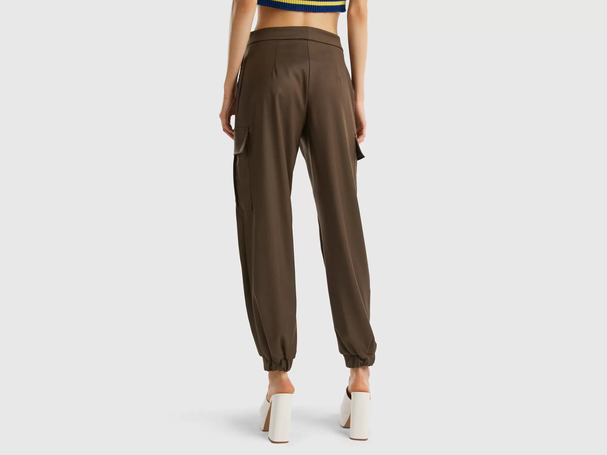 Benetton Pantalones Cargo Fluidos-Mujer Pantalones Y Chinos