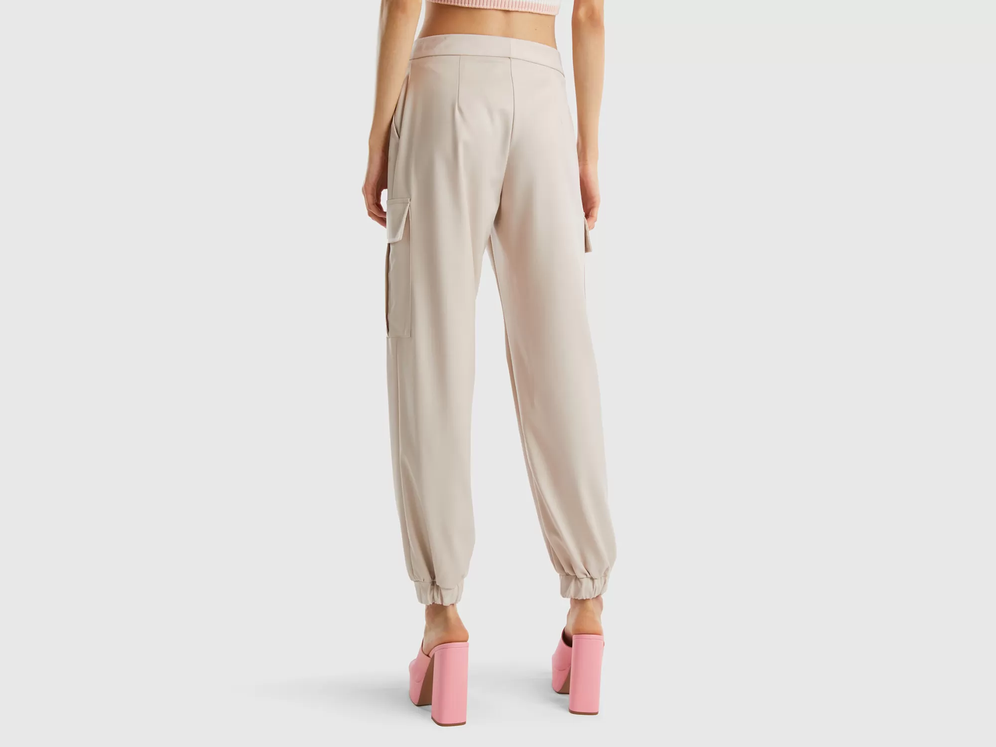 Benetton Pantalones Cargo Fluidos-Mujer Pantalones Y Chinos