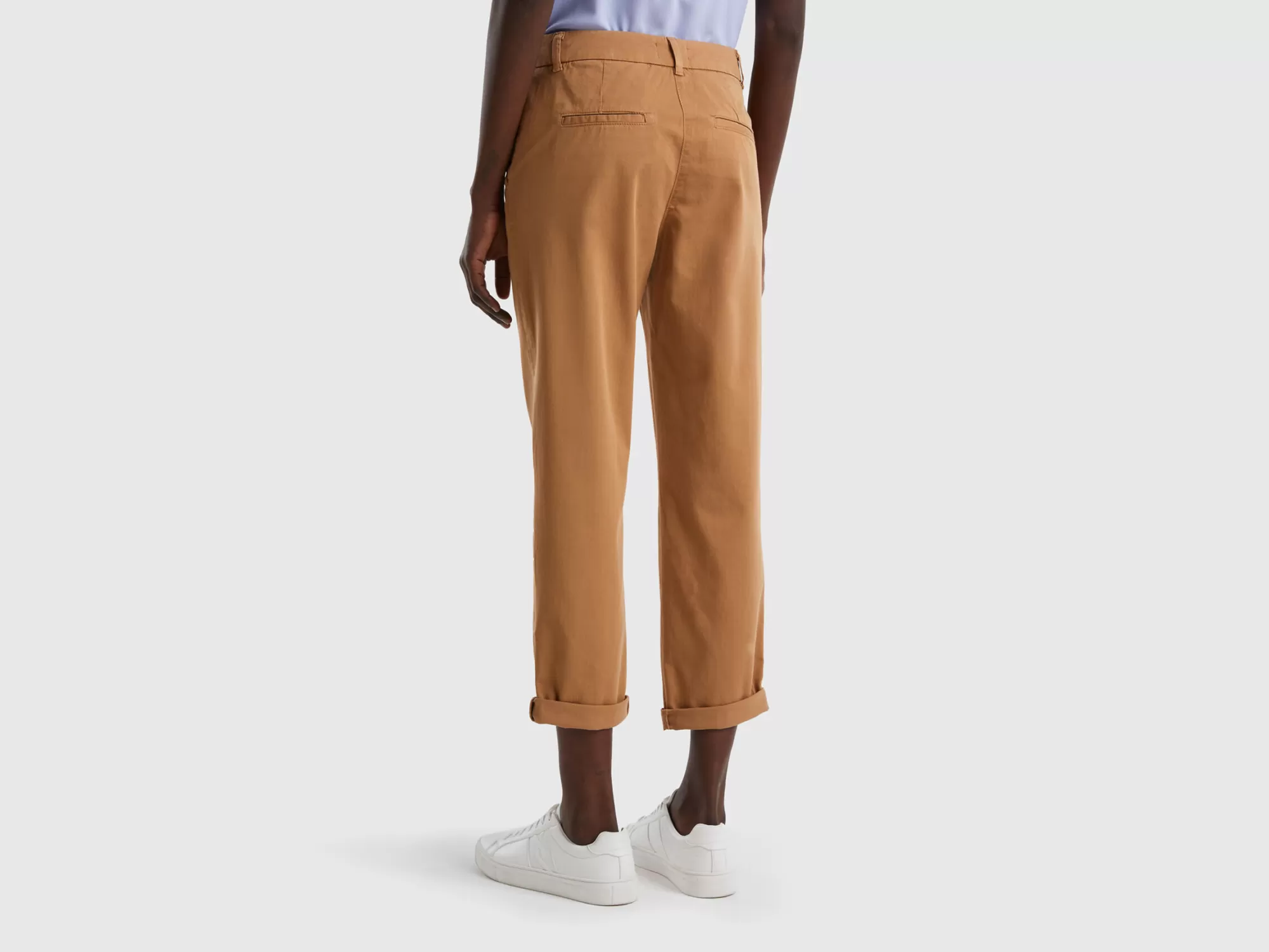 Benetton Pantalones Chinos De Algodón Elastico-Mujer Pantalones Y Chinos